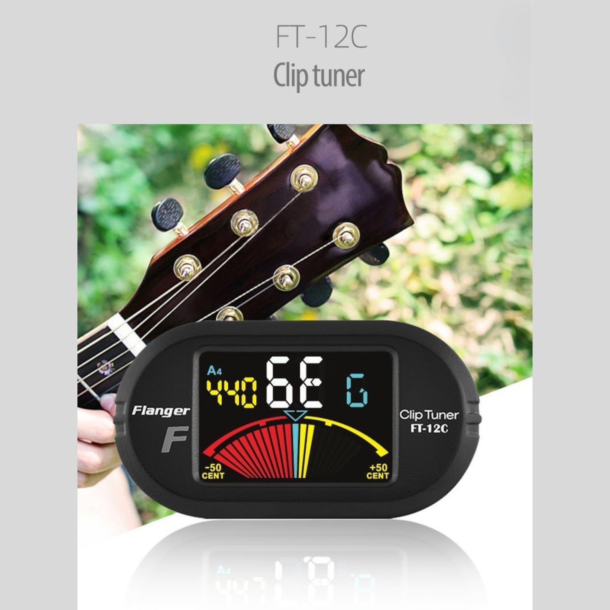 (PREORDER: Mid OCT 2026) Flanger FT12C Chromatic Clip-On Tuner with Colour LCD Display - Guitar, Bass, Violin & Ukulele