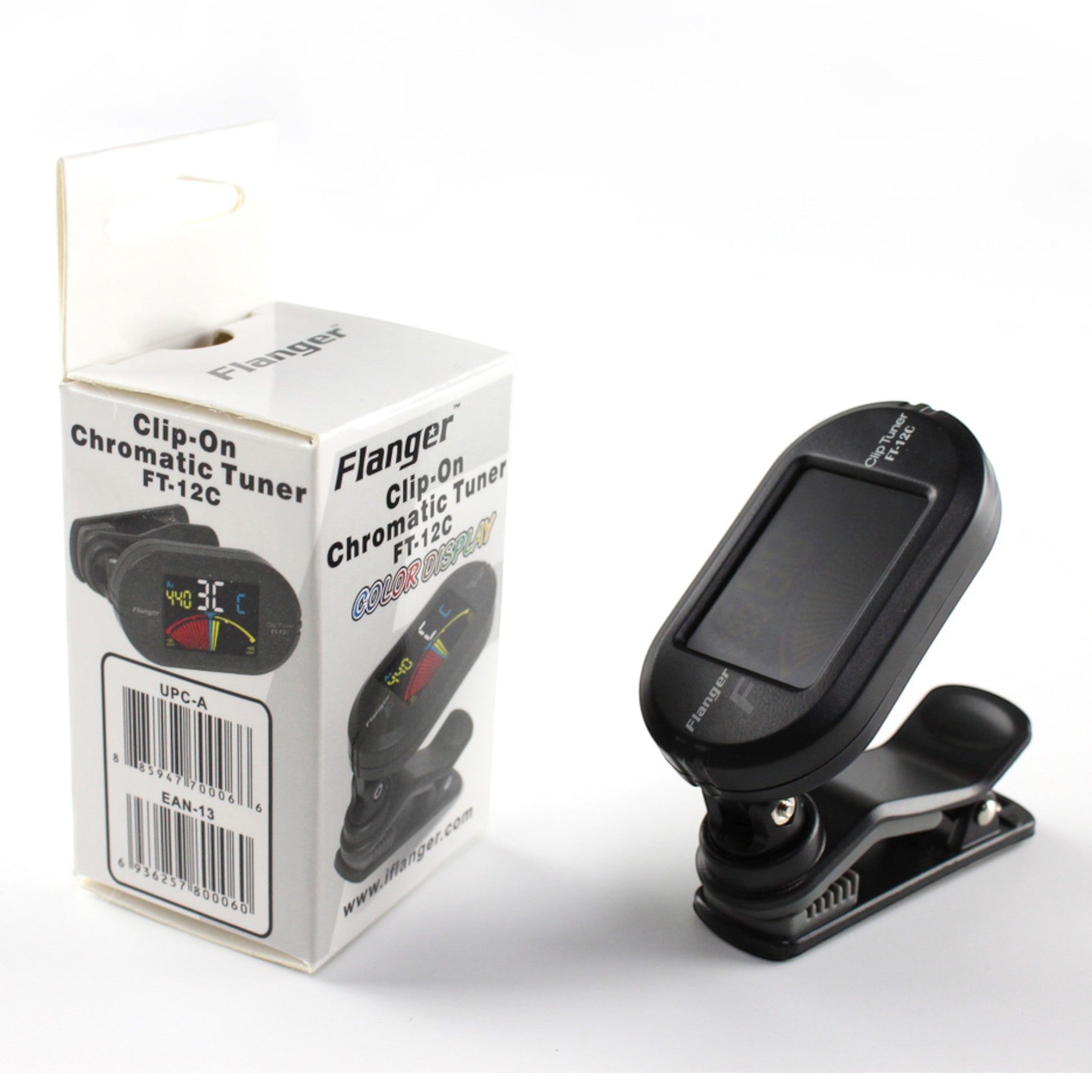 (PREORDER: Mid OCT 2026) Flanger FT12C Chromatic Clip-On Tuner with Colour LCD Display - Guitar, Bass, Violin & Ukulele