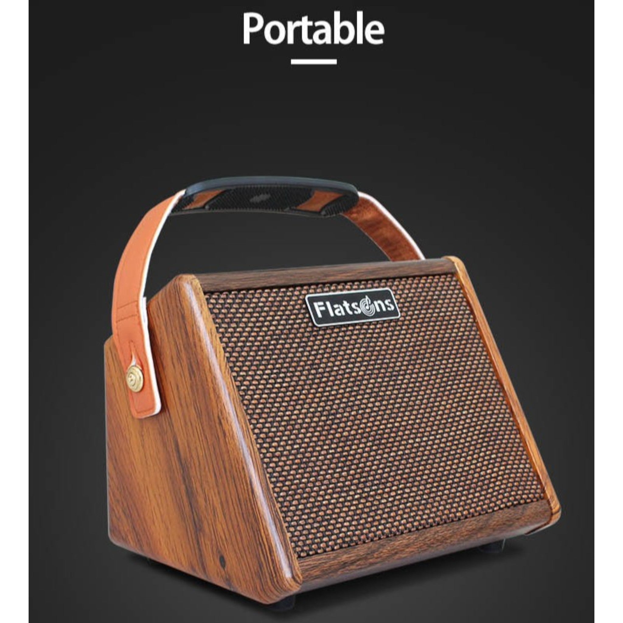 (PREDORDER: MID OCT 2026) Flatsons CRUSH15 15W Portable Rechargable Acoustic Guitar Amplifier with Bluetooth & Microphone Input