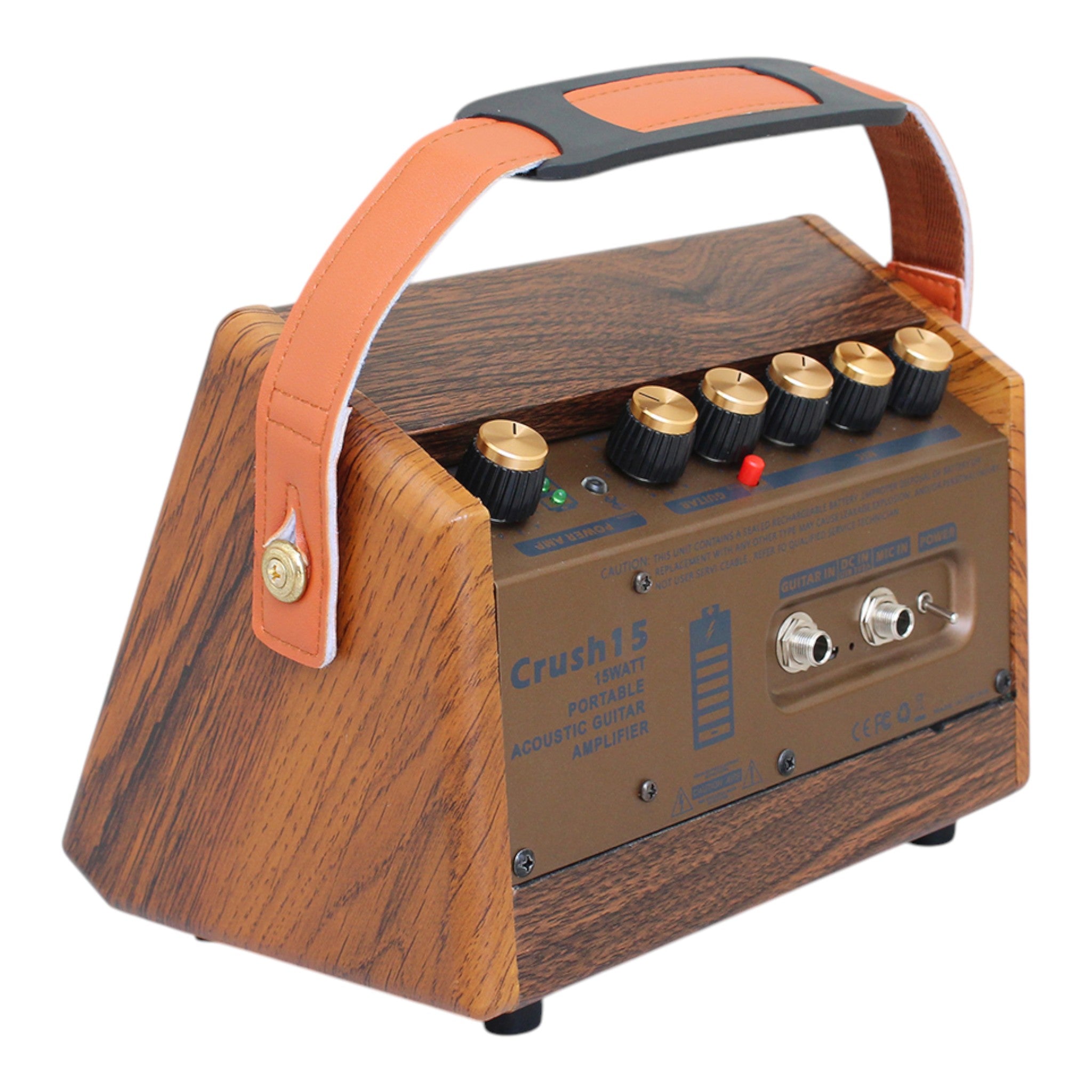 (PREDORDER: MID OCT 2026) Flatsons CRUSH15 15W Portable Rechargable Acoustic Guitar Amplifier with Bluetooth & Microphone Input