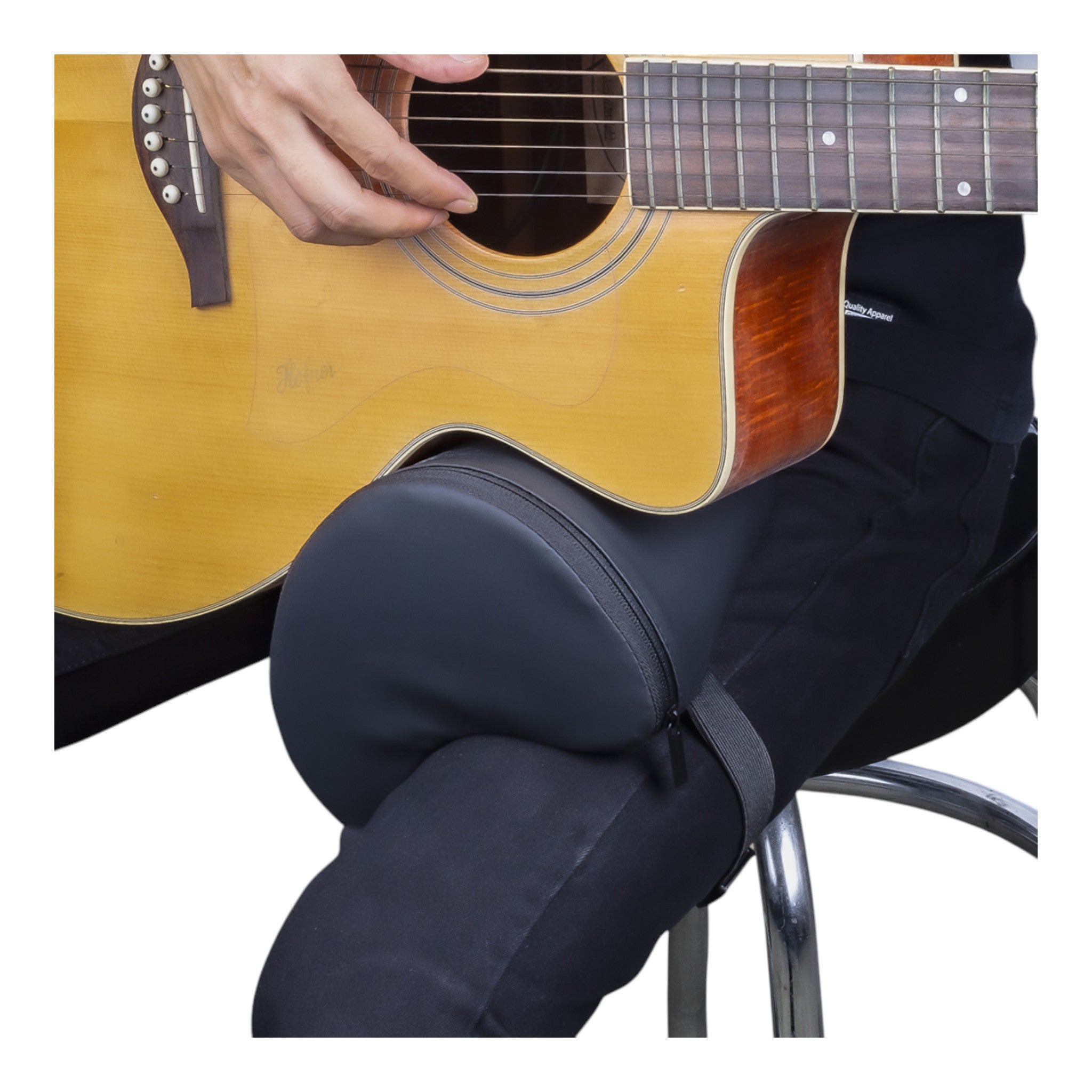 (PREORDER: MID OCT 2026) Flatsons FA60S Ergonomic Acoustic & Classical Guitar Leg Support Cushion in Black