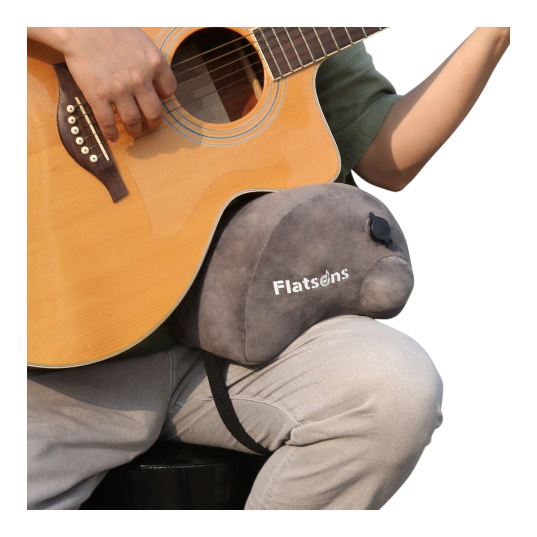 (PREDORDER: MID OCT 2026) Flatsons FA80A Inflatable Ergonomic Acoustic & Classical Guitar Leg Support Cushion in Grey