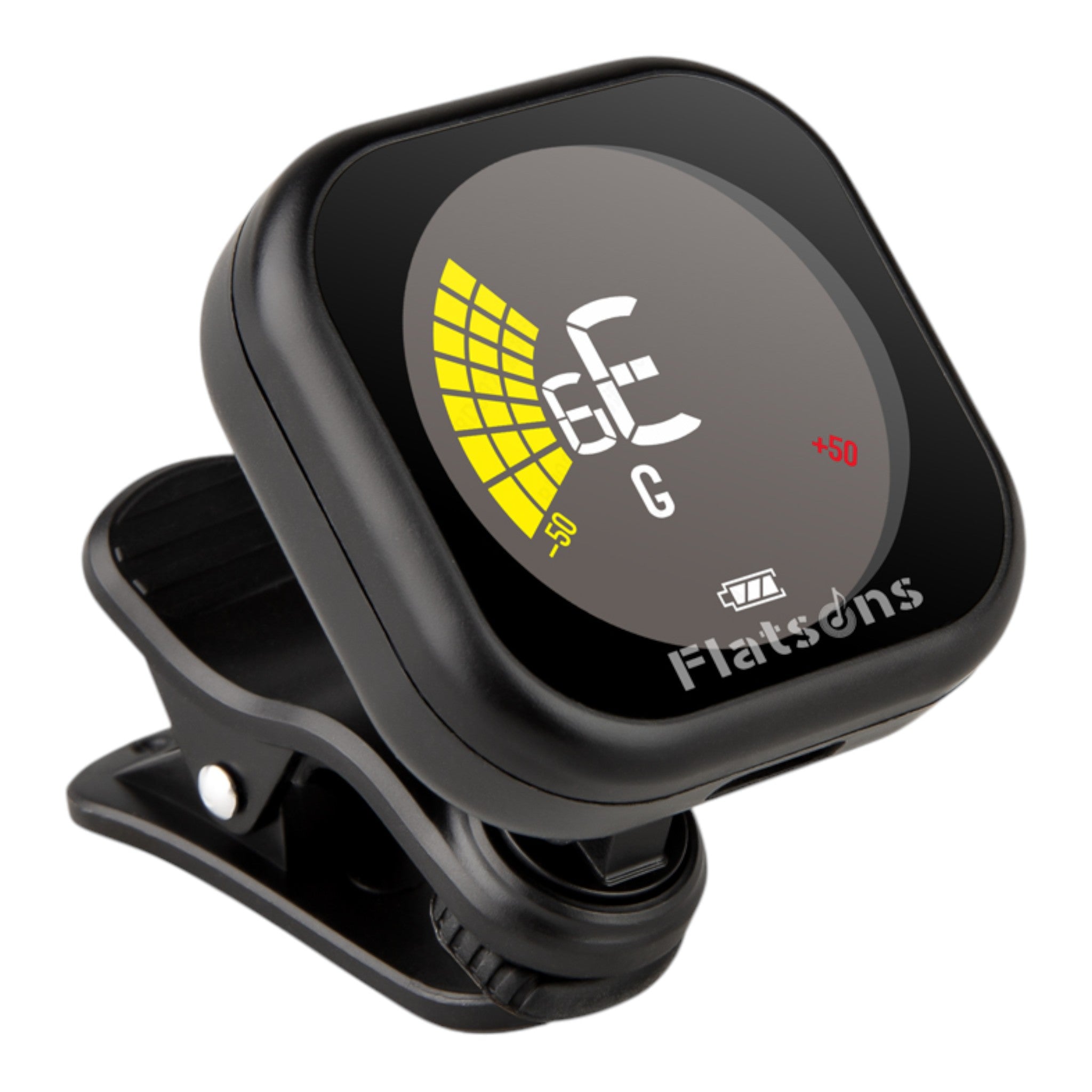 (PREDORDER: MID OCT 2026) Flatsons FT3 Rechargeable Chromatic Clip-On Tuner with Colour Display - Guitar, Bass, Ukulele & Violin