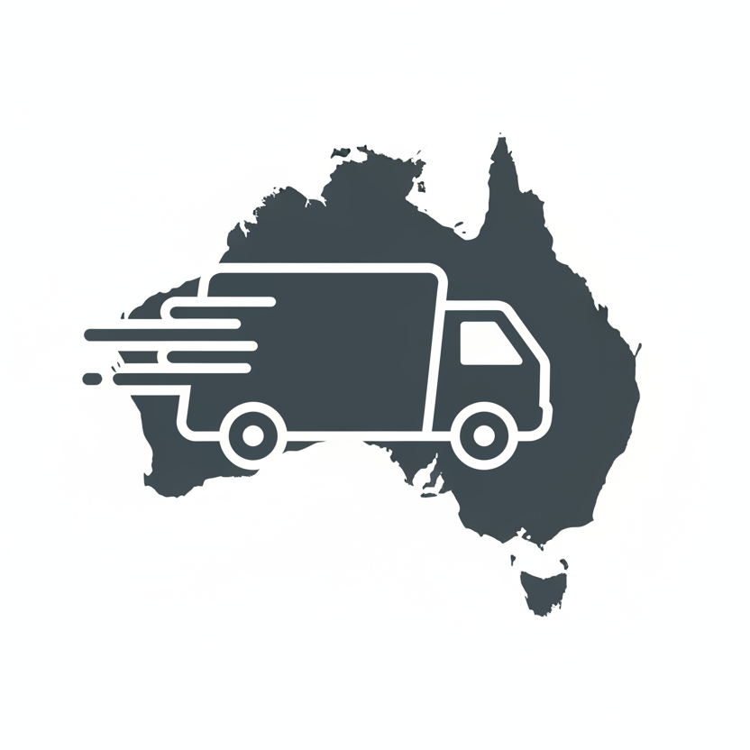 an icon for free shipping australia wide of australia and a truck