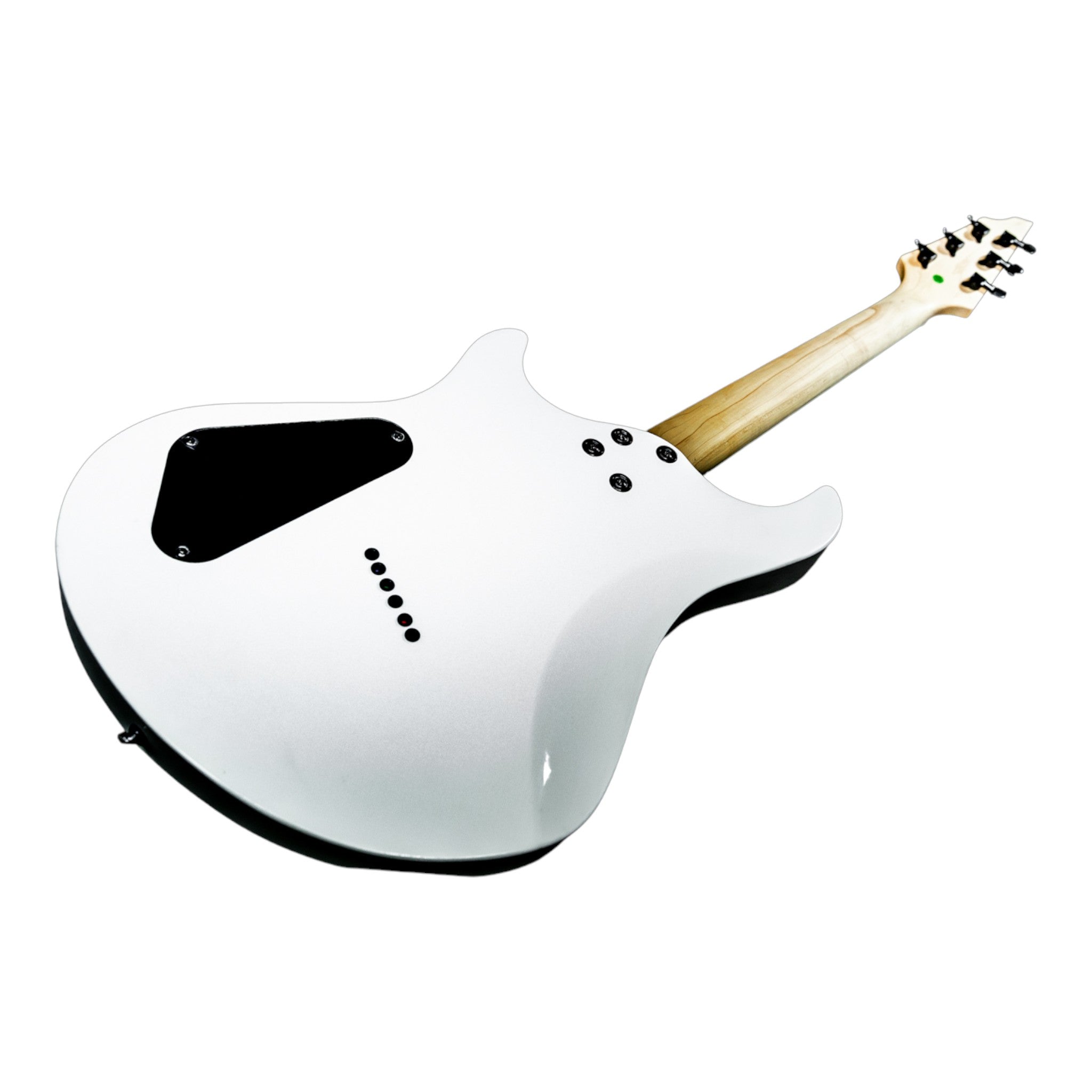 Haze 6FF White 6-String Fanned Fret Electric Guitar with Active Humbuckers