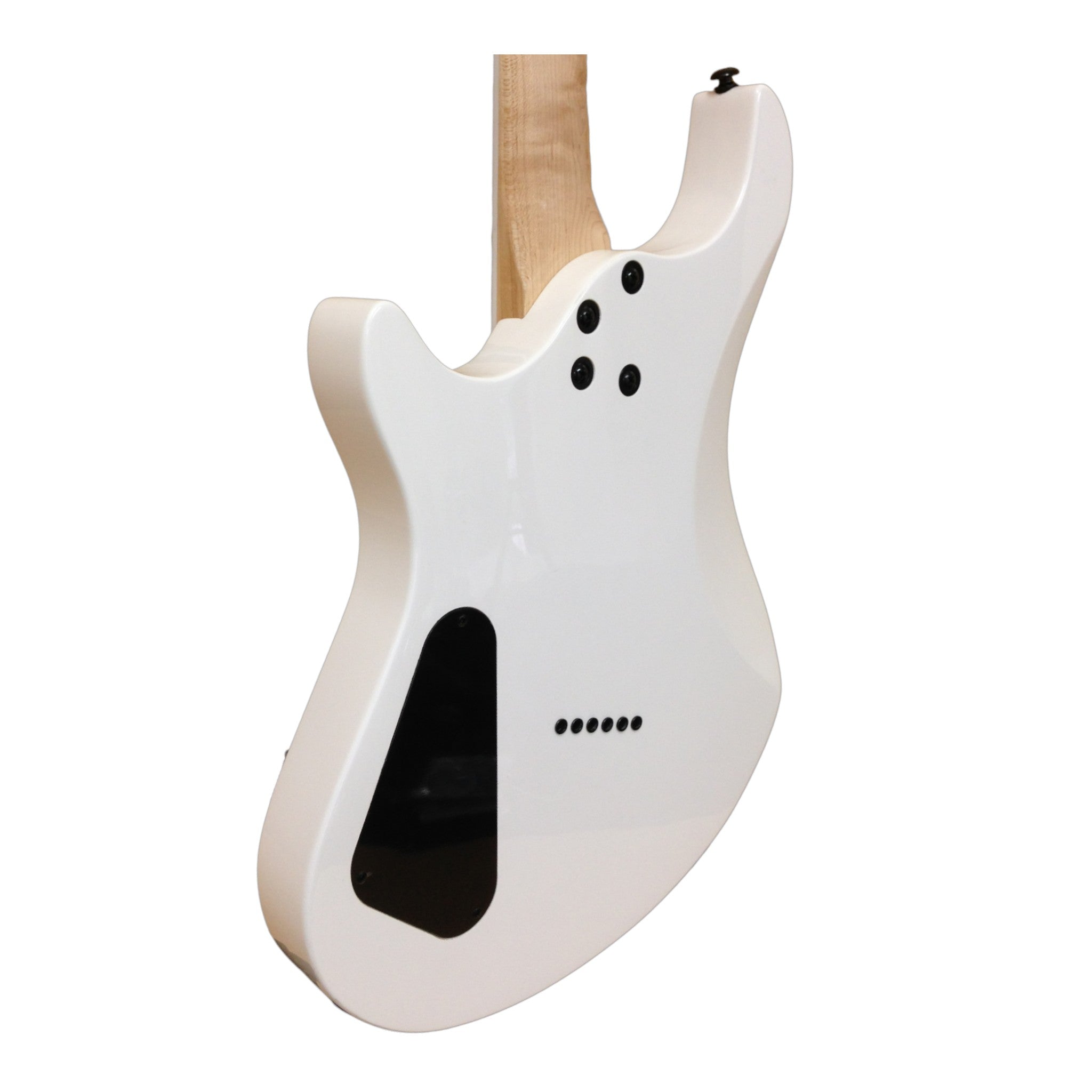 Haze 6FF White 6-String Fanned Fret Electric Guitar with Active Humbuckers