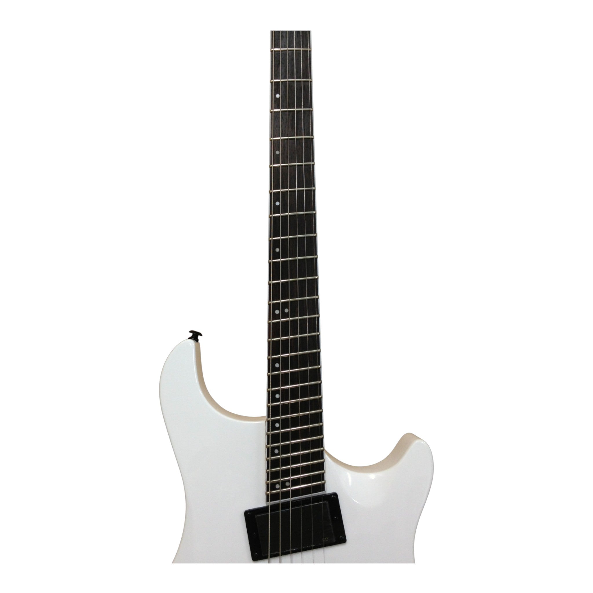 Haze 6FF White 6-String Fanned Fret Electric Guitar with Active Humbuckers