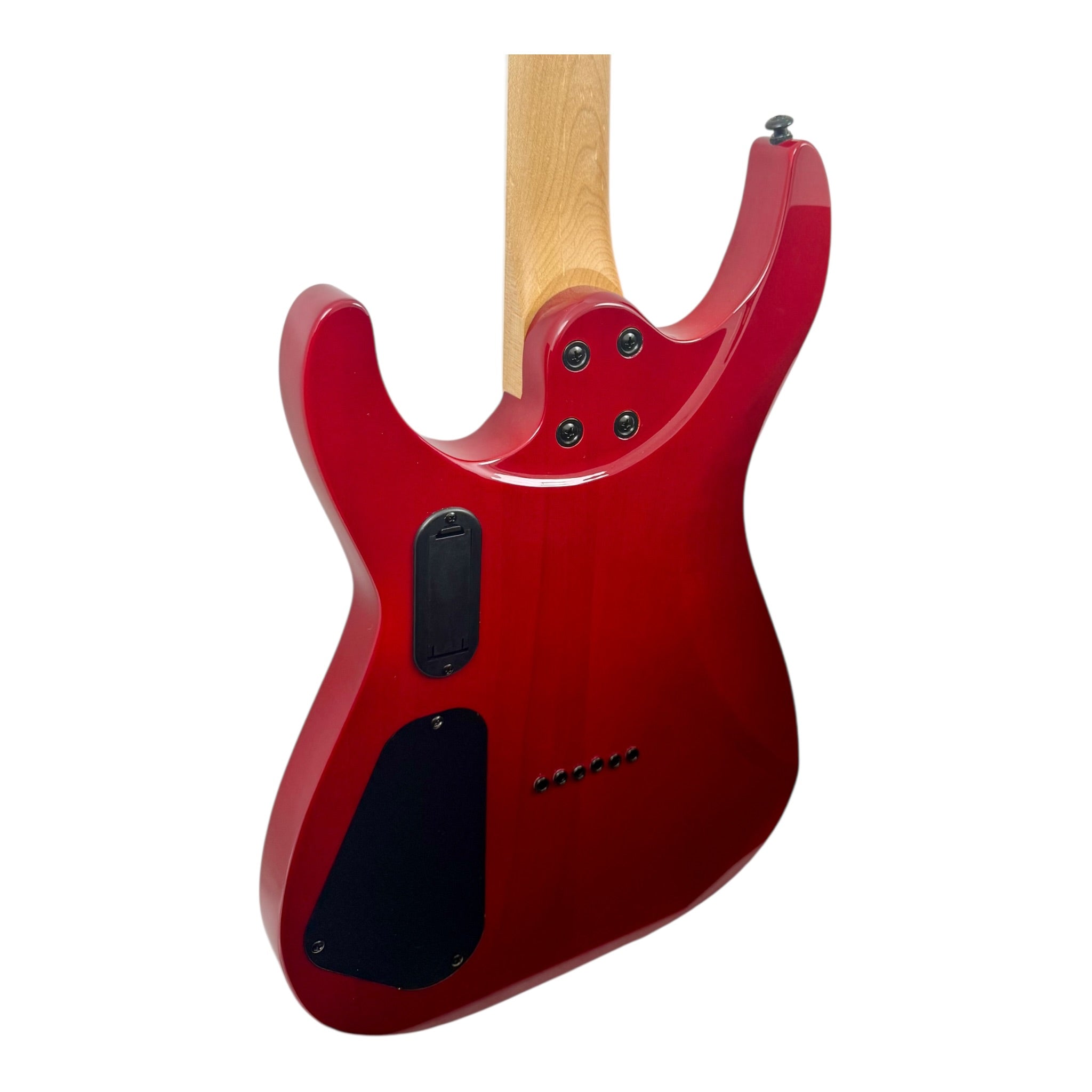 Haze 6LFQRD "Hellfire" Solid White Poplar Body HAX Electric Guitar in Dark Cherry w/ Active Humbuckers