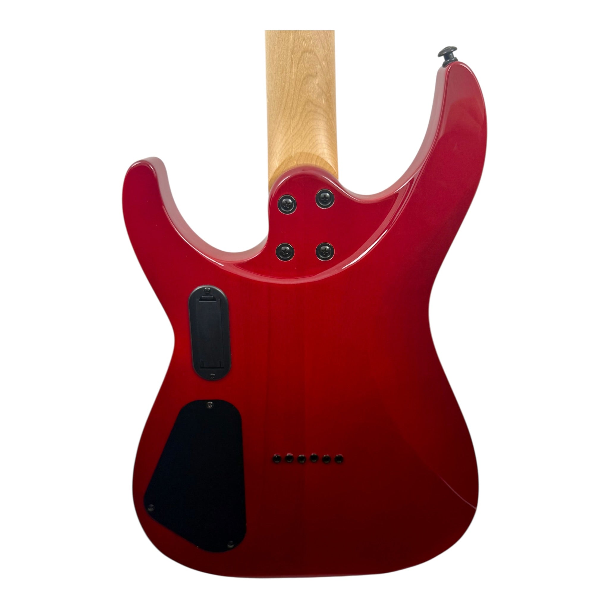 Haze 6LFQRD "Hellfire" Solid White Poplar Body HAX Electric Guitar in Dark Cherry w/ Active Humbuckers