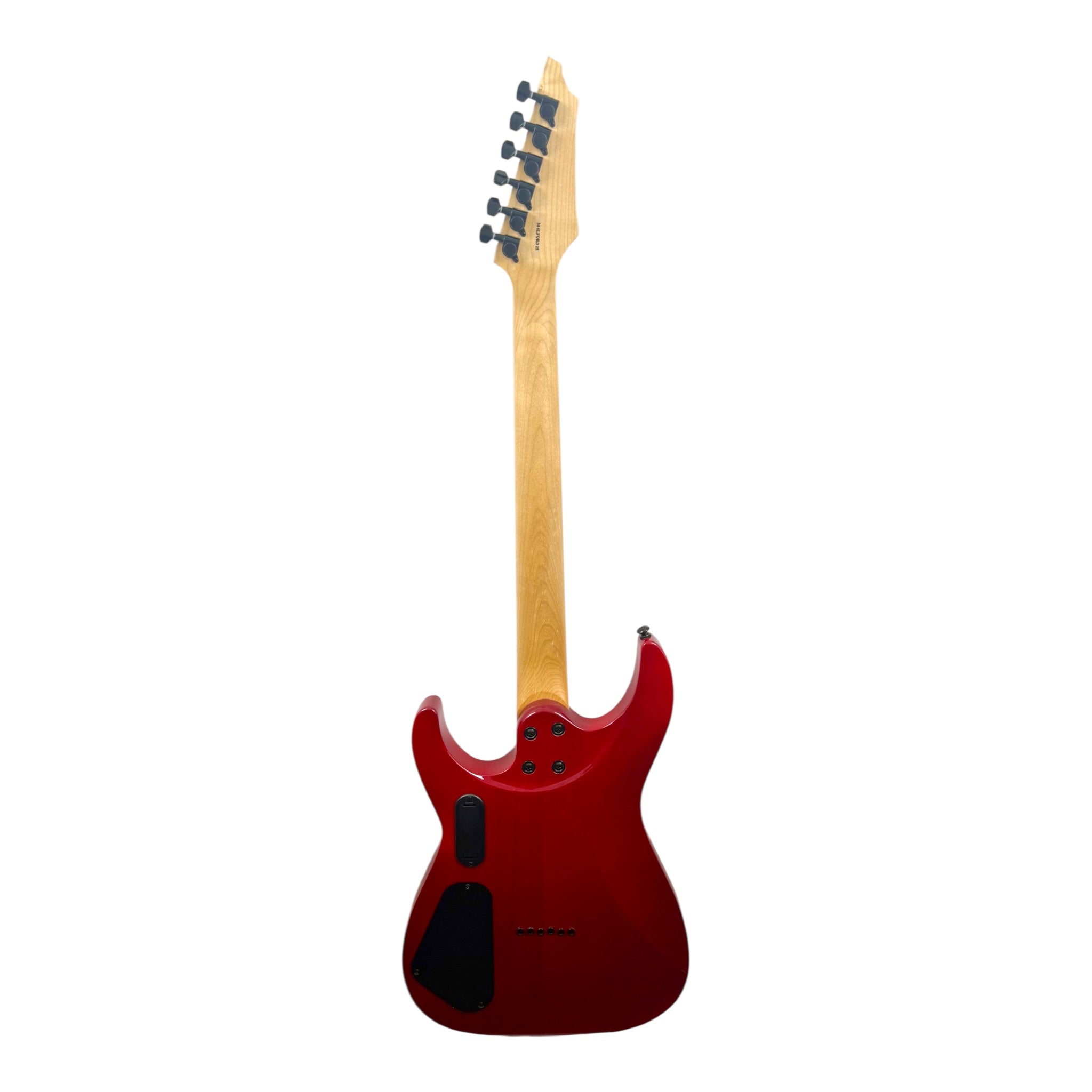 Haze 6LFQRD "Hellfire" Solid White Poplar Body HAX Electric Guitar in Dark Cherry w/ Active Humbuckers