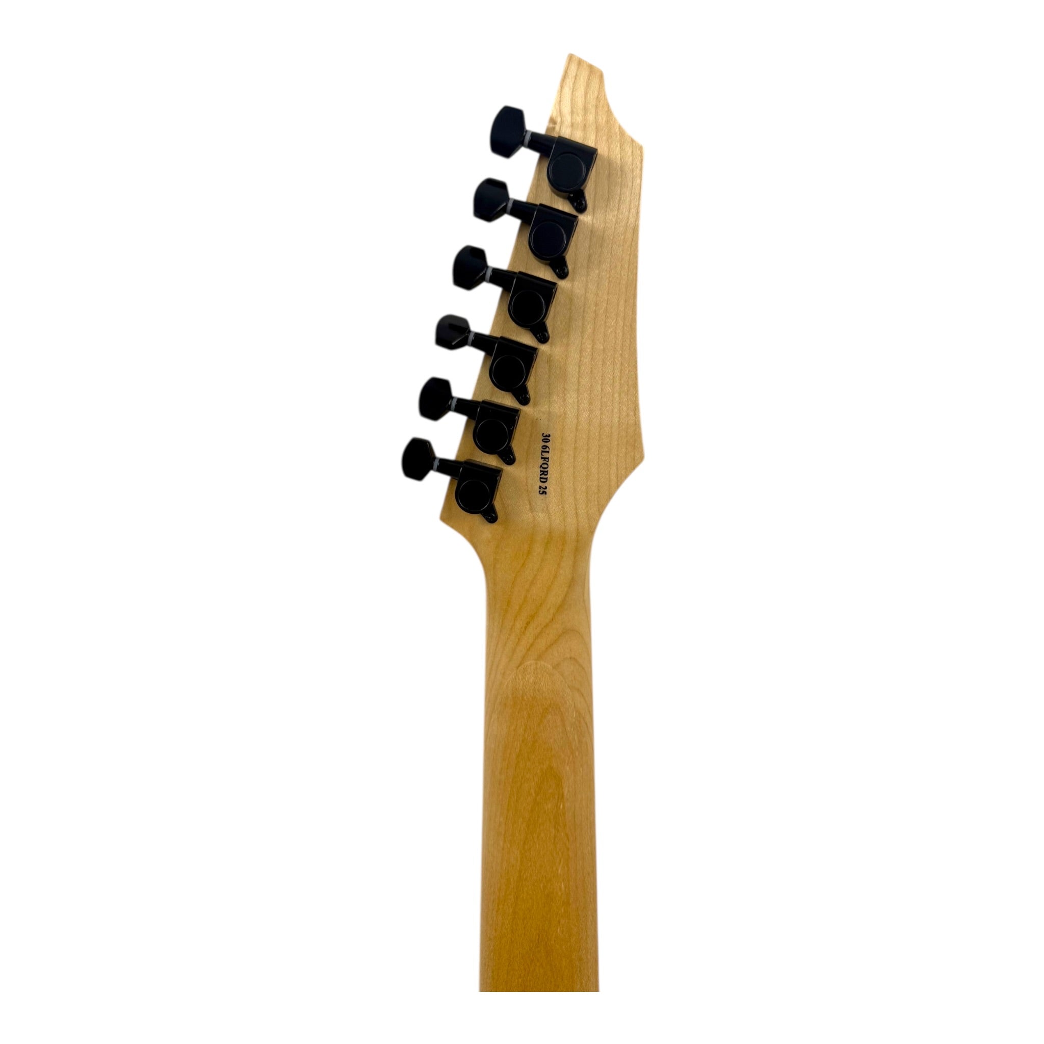 Haze 6LFQRD "Hellfire" Solid White Poplar Body HAX Electric Guitar in Dark Cherry w/ Active Humbuckers