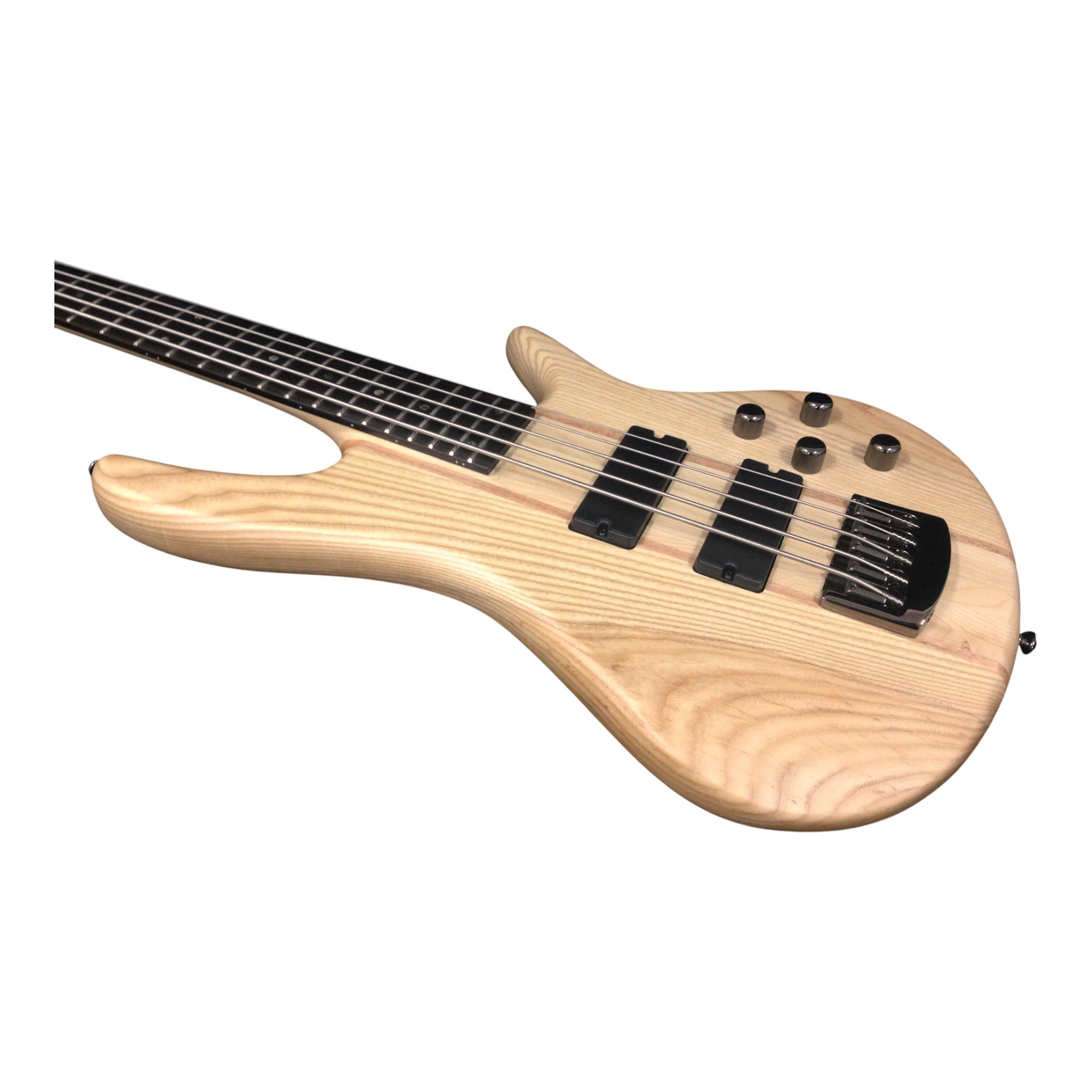 Haze 5-String Active Humbucker Solid Walnut WR Electric Bass Guitar - Natural B337N