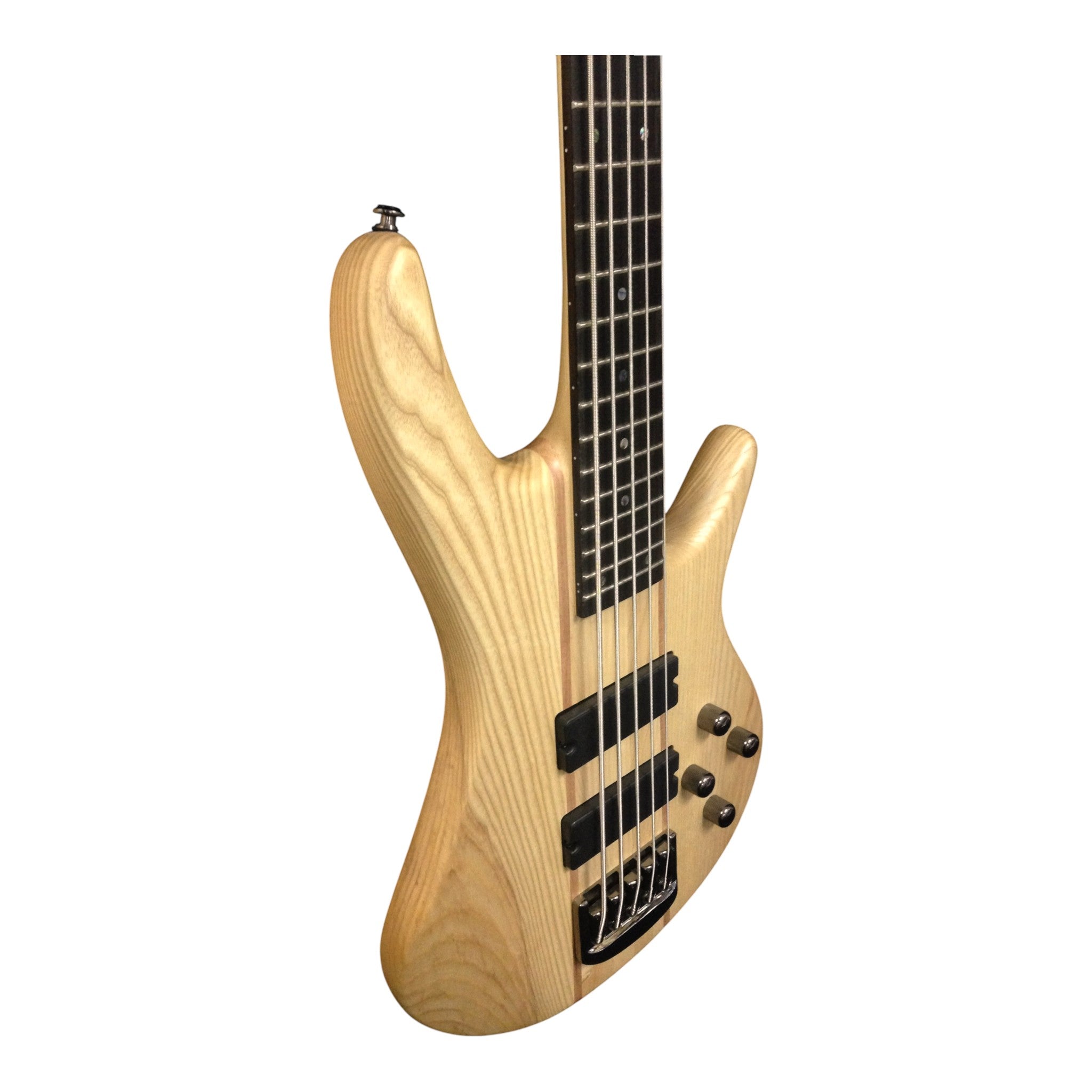 Haze 5-String Active Humbucker Solid Walnut WR Electric Bass Guitar - Natural B337N