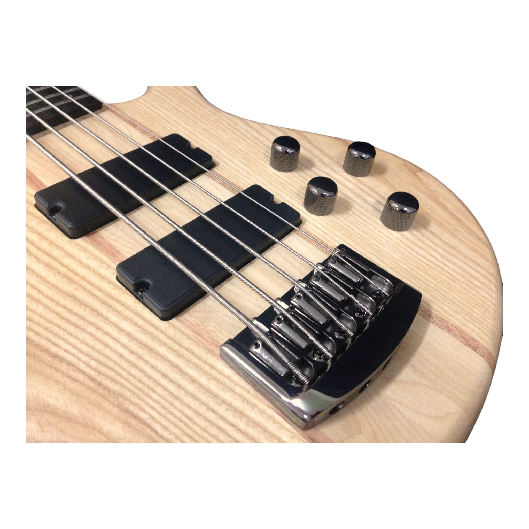 Haze 5-String Active Humbucker Solid Walnut WR Electric Bass Guitar - Natural B337N