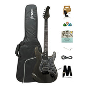 Haze E211 Gunmetal Grey HST Electric Guitar with Accessories + 10W Amp. (Optional)