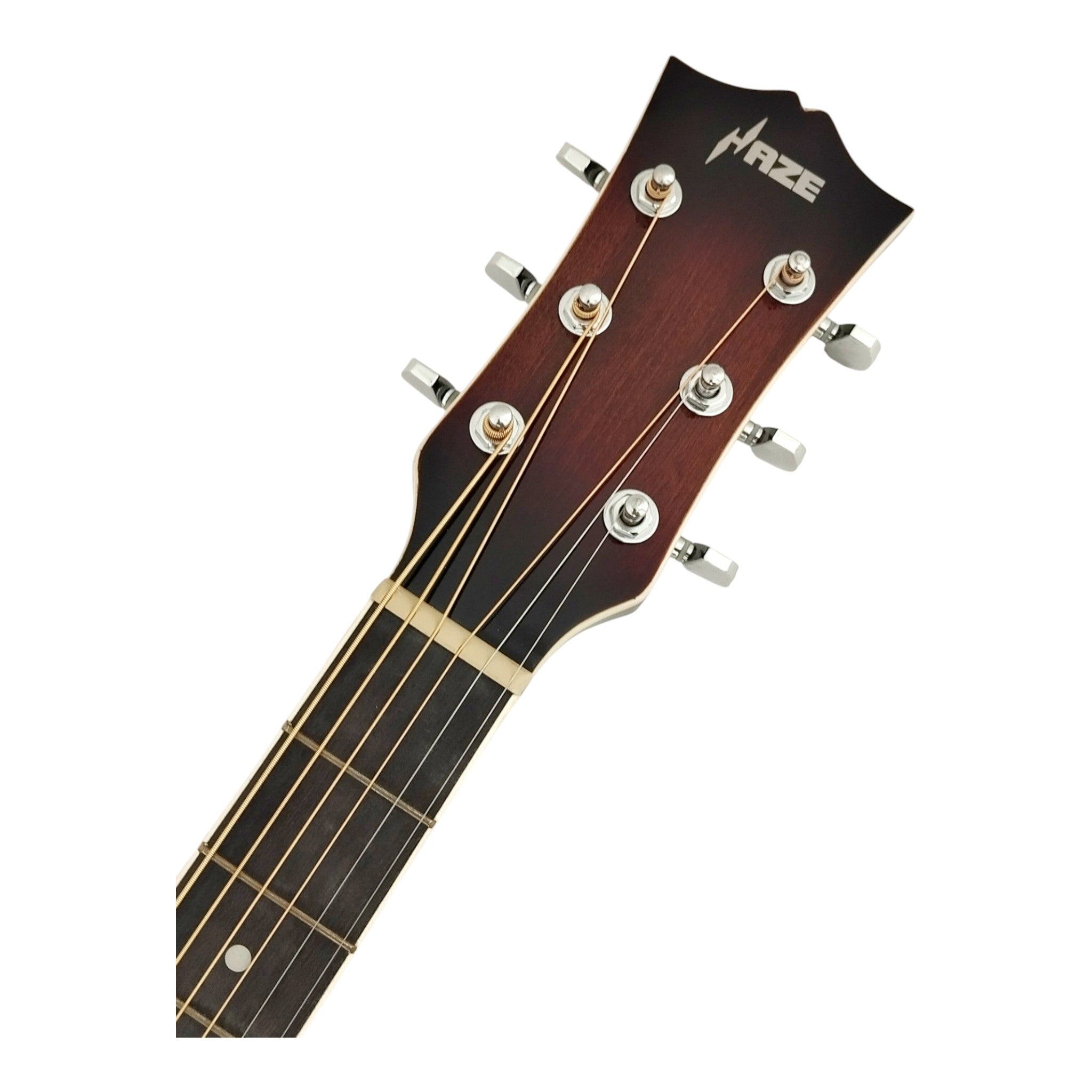 Haze F561TBCEQ Mahogany Top Built-In Pickup/Tuner OM Cutaway Acoustic Guitar - Natural with Accessories and 10W Amp. (Optional)