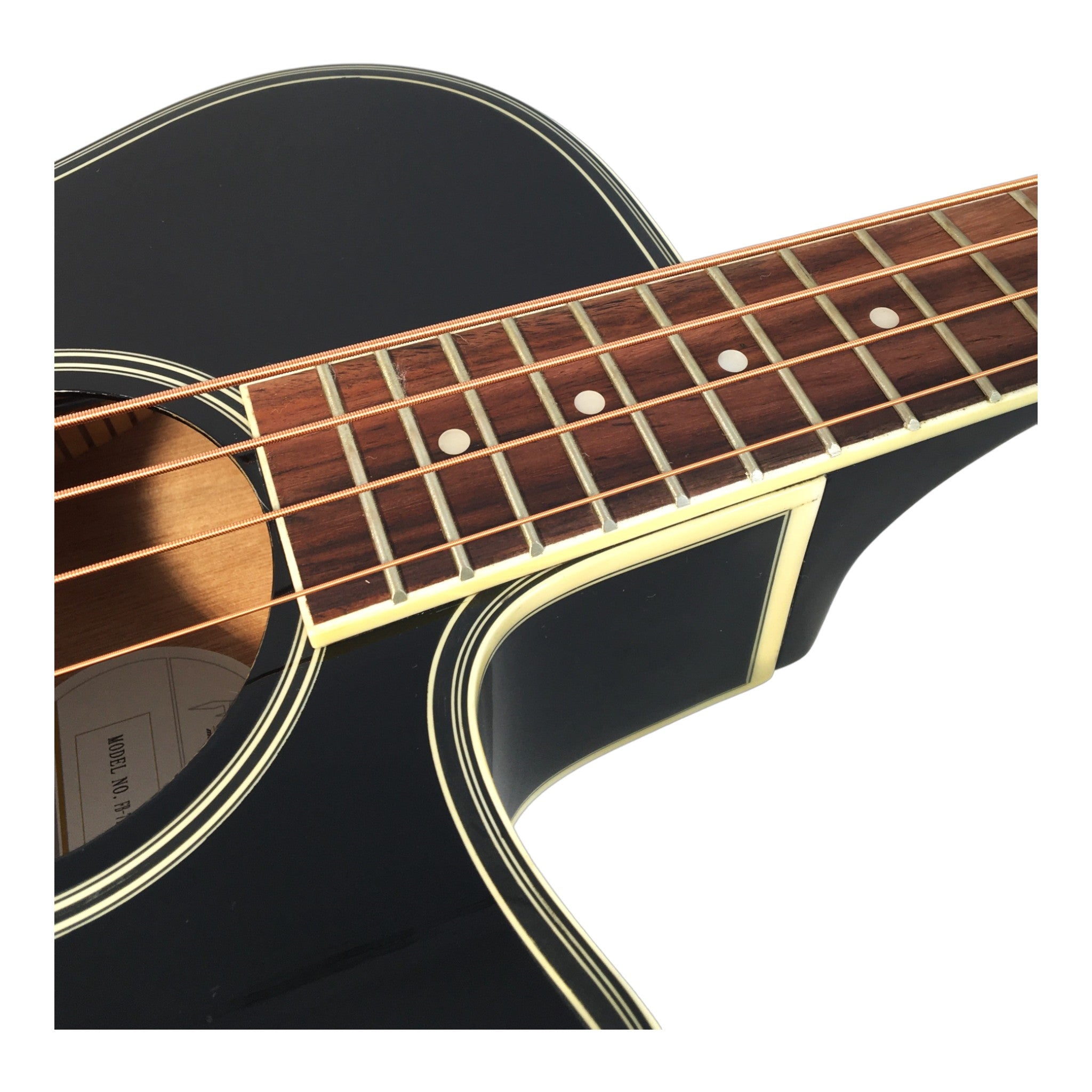 Haze FB711BCEQBK34 4-String Electric-Acoustic Bass Guitar with EQ, comes with bag, picks