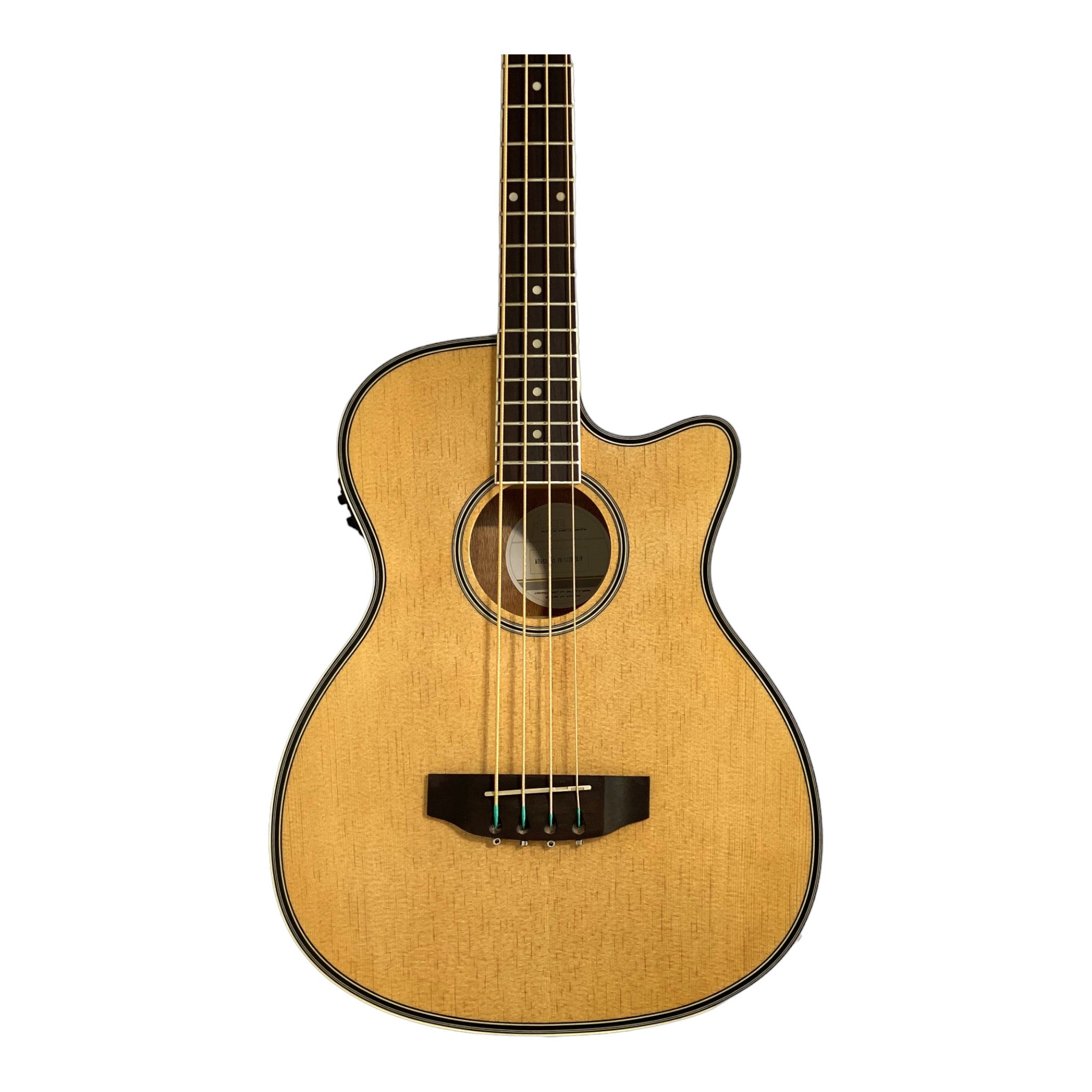 Haze FB711BCEQN34 3/4 4-String Electric-Acoustic Bass Guitar Natural + Free Gig Bag