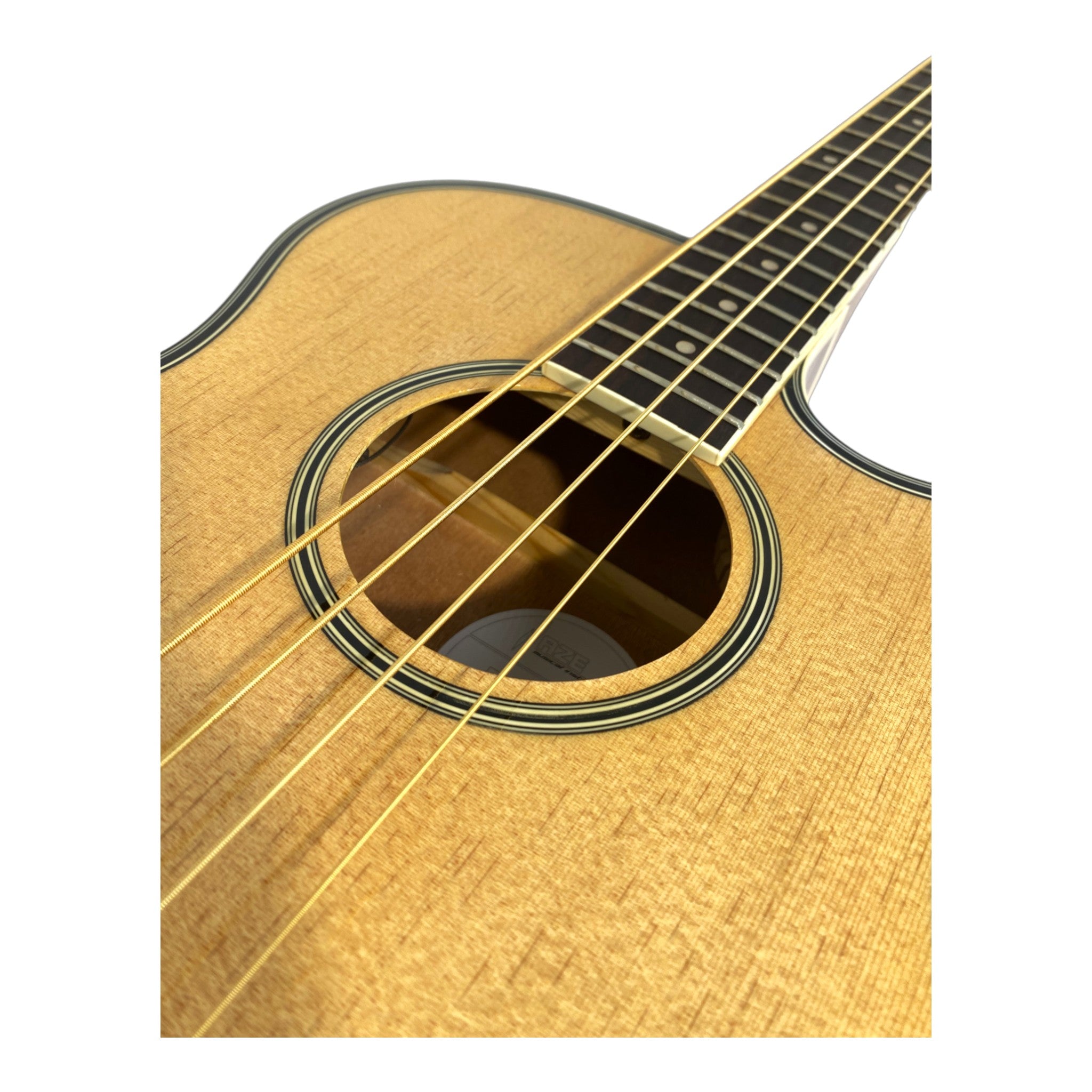 Haze FB711BCEQN34 3/4 4-String Electric-Acoustic Bass Guitar Natural + Free Gig Bag