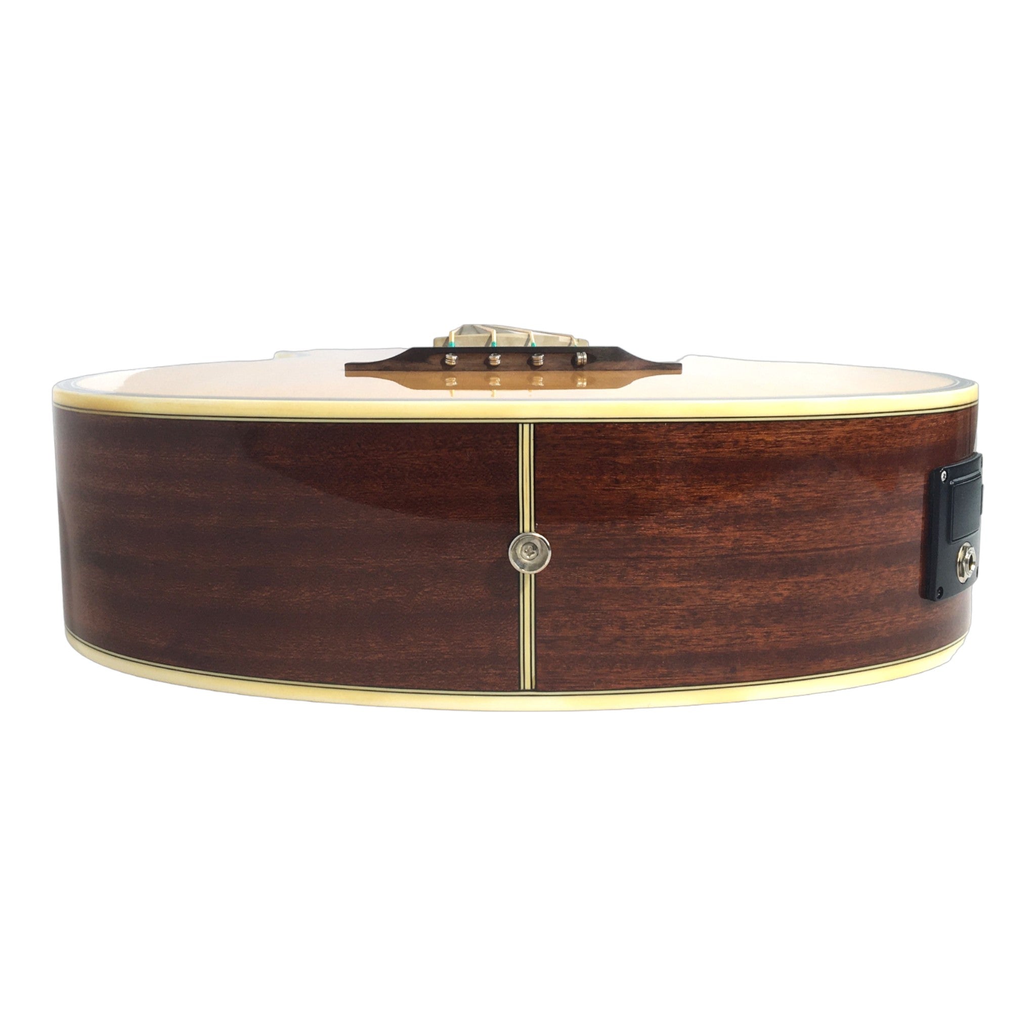 Haze FB711BCEQN44 4-String Electric-Acoustic Bass Guitar, Natural + Free Gig Bag, picks and strap