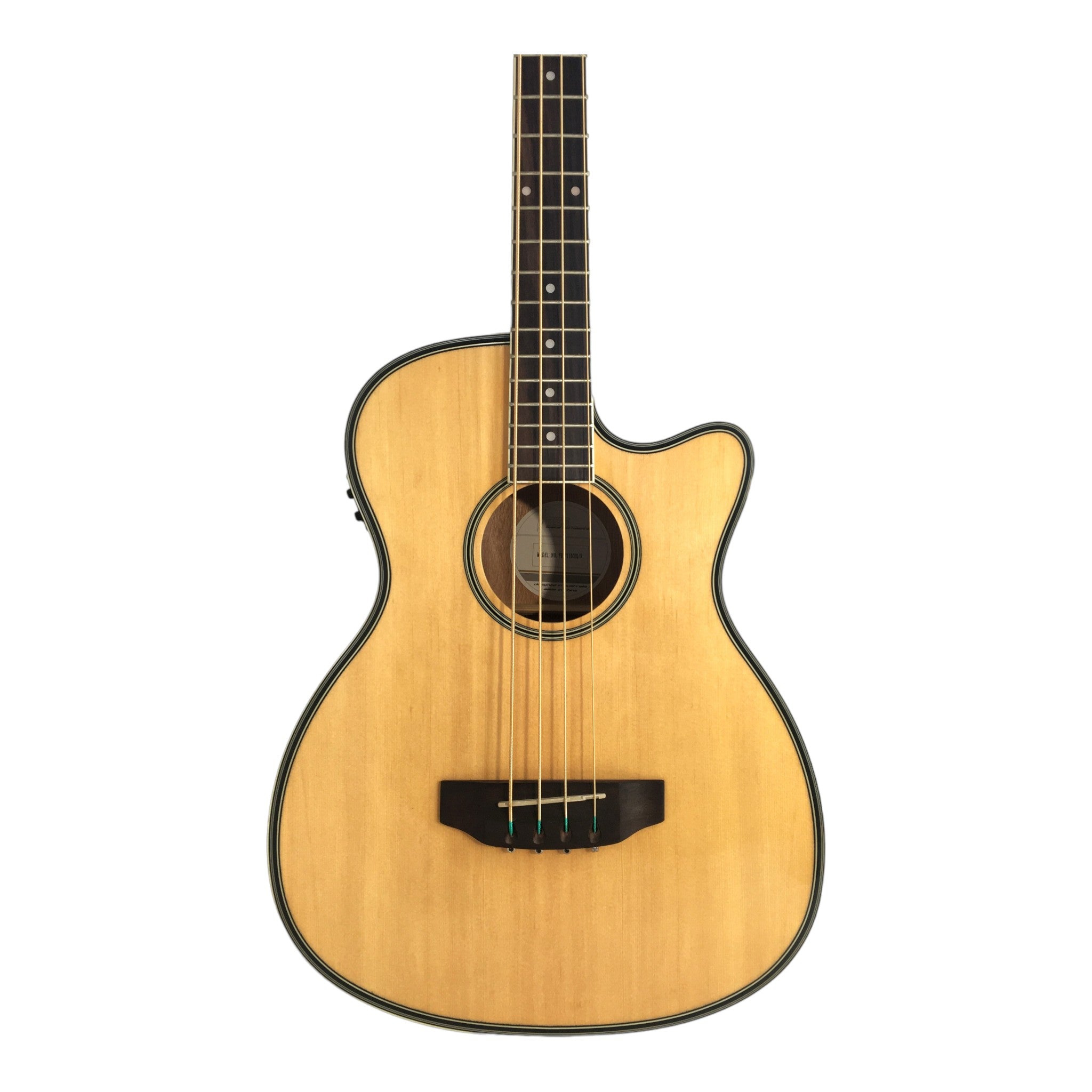Haze FB711BCEQN44 4-String Electric-Acoustic Bass Guitar, Natural + Free Gig Bag, picks and strap
