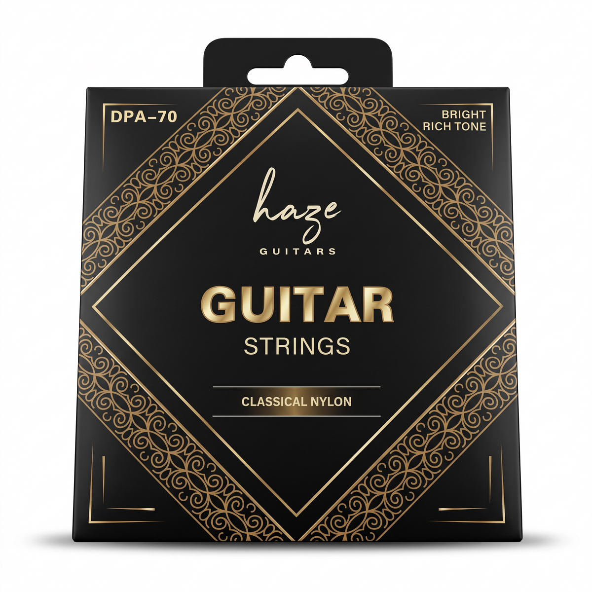 Haze Guitar Australia DPA70 classical guitar nylon strings in black and gold packaging with normal tension.