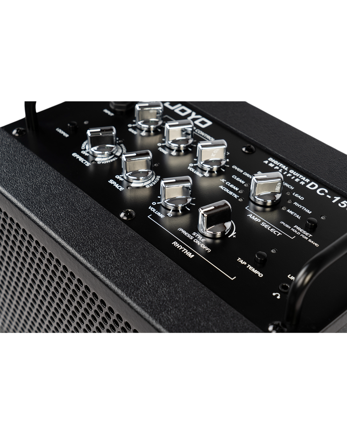 Haze Guitar Australia Joyo DC15S portable guitar amplifier control panel with knobs for effects and amp selection