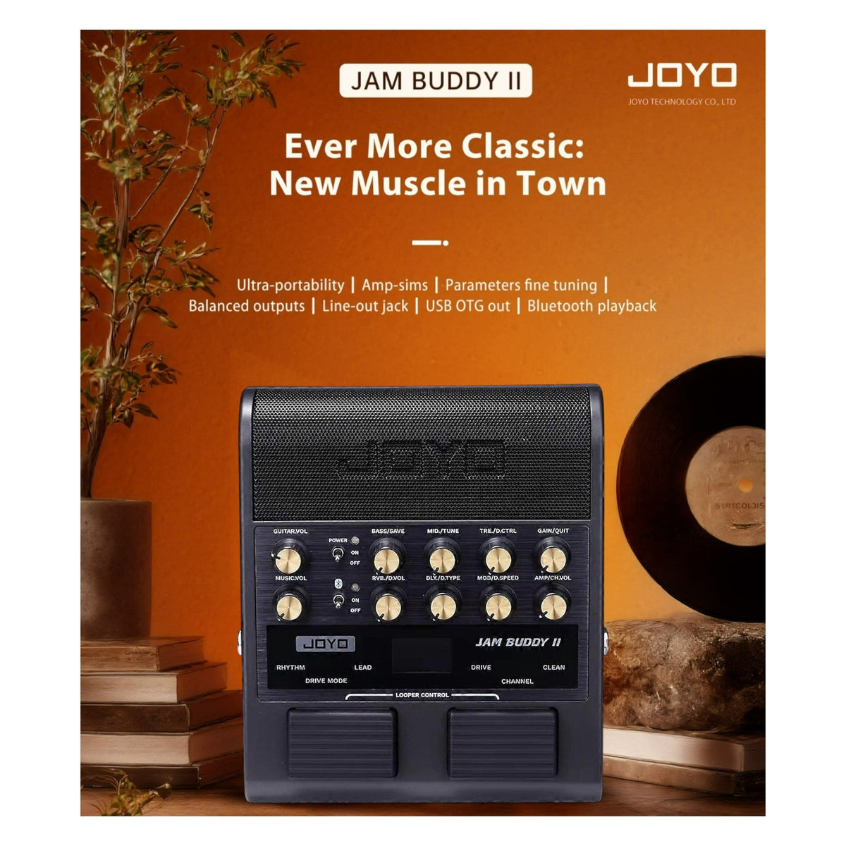 Haze Guitar Australia Joyo JAM BUDDY II black portable multi-effect modelling guitar amplifier with control knobs