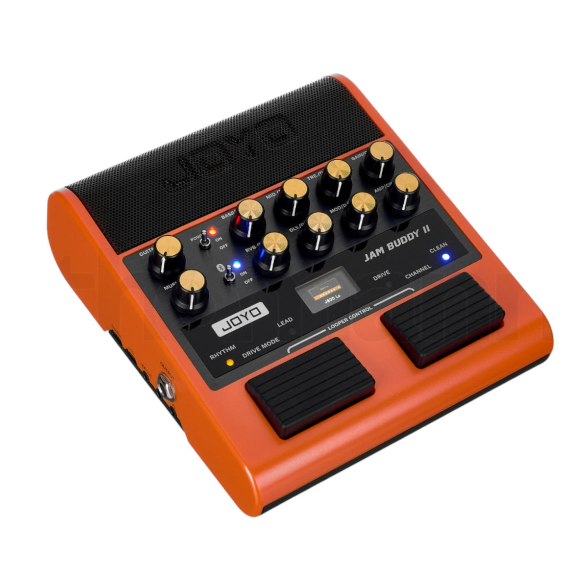 Haze Guitar Australia Joyo JAM BUDDY II portable orange guitar amplifier with multi-effects, looper, and footswitches.