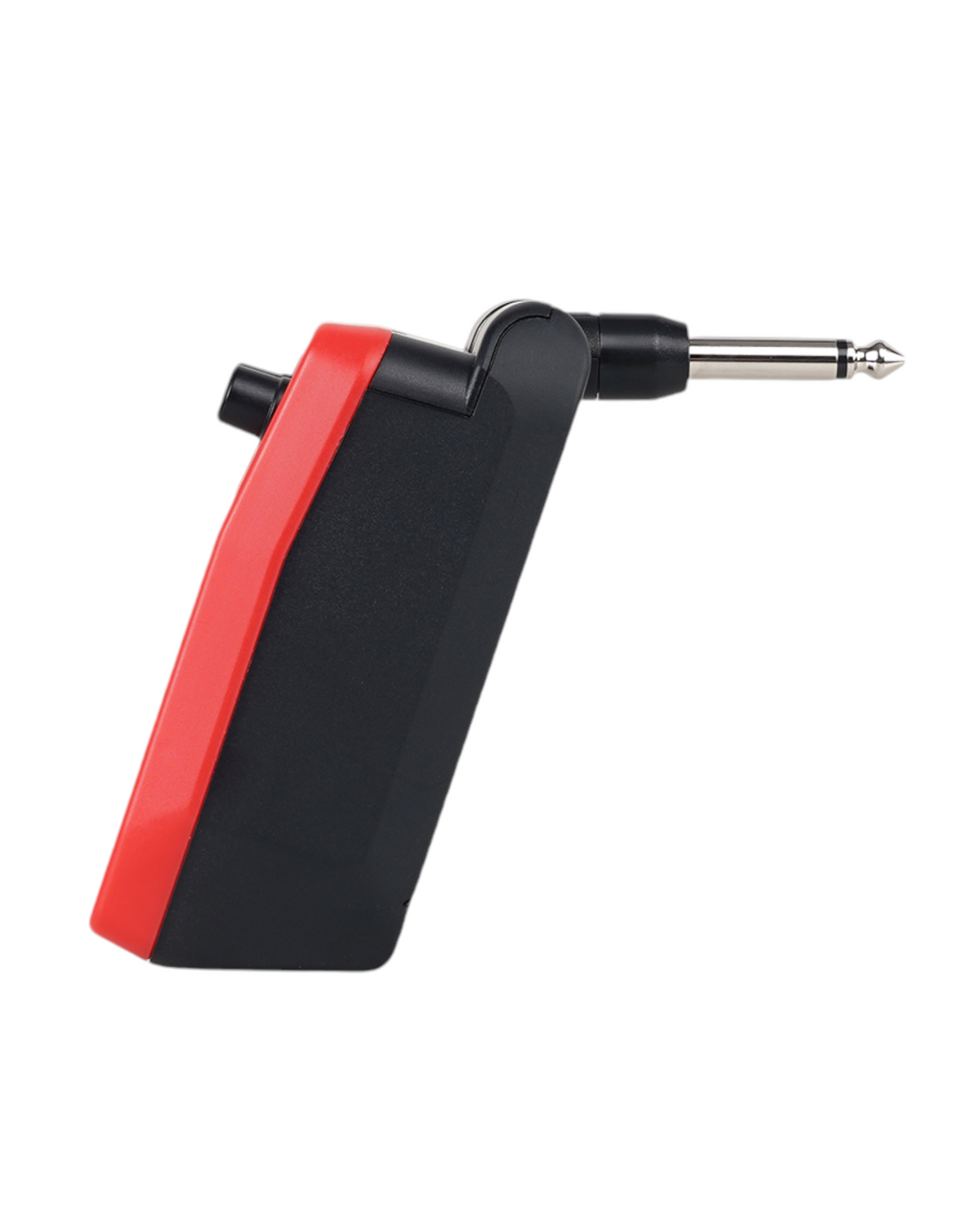 Haze Guitar Australia Joyo JA05W portable mini amplifier with red and black casing and 6.35mm plug side view