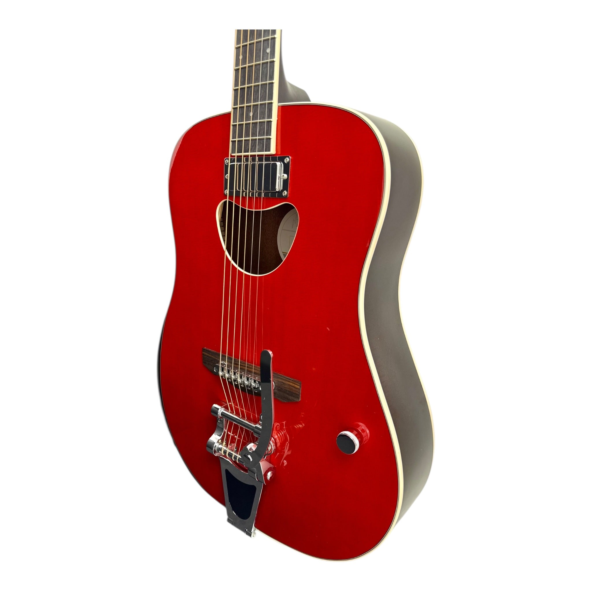 Haze HB128J “Vibrance” Solid Sitka 41” Grand Auditorium Hybrid Acoustic-Electric Guitar w/ Vibrato Bar & Tune-o-Matic Saddle