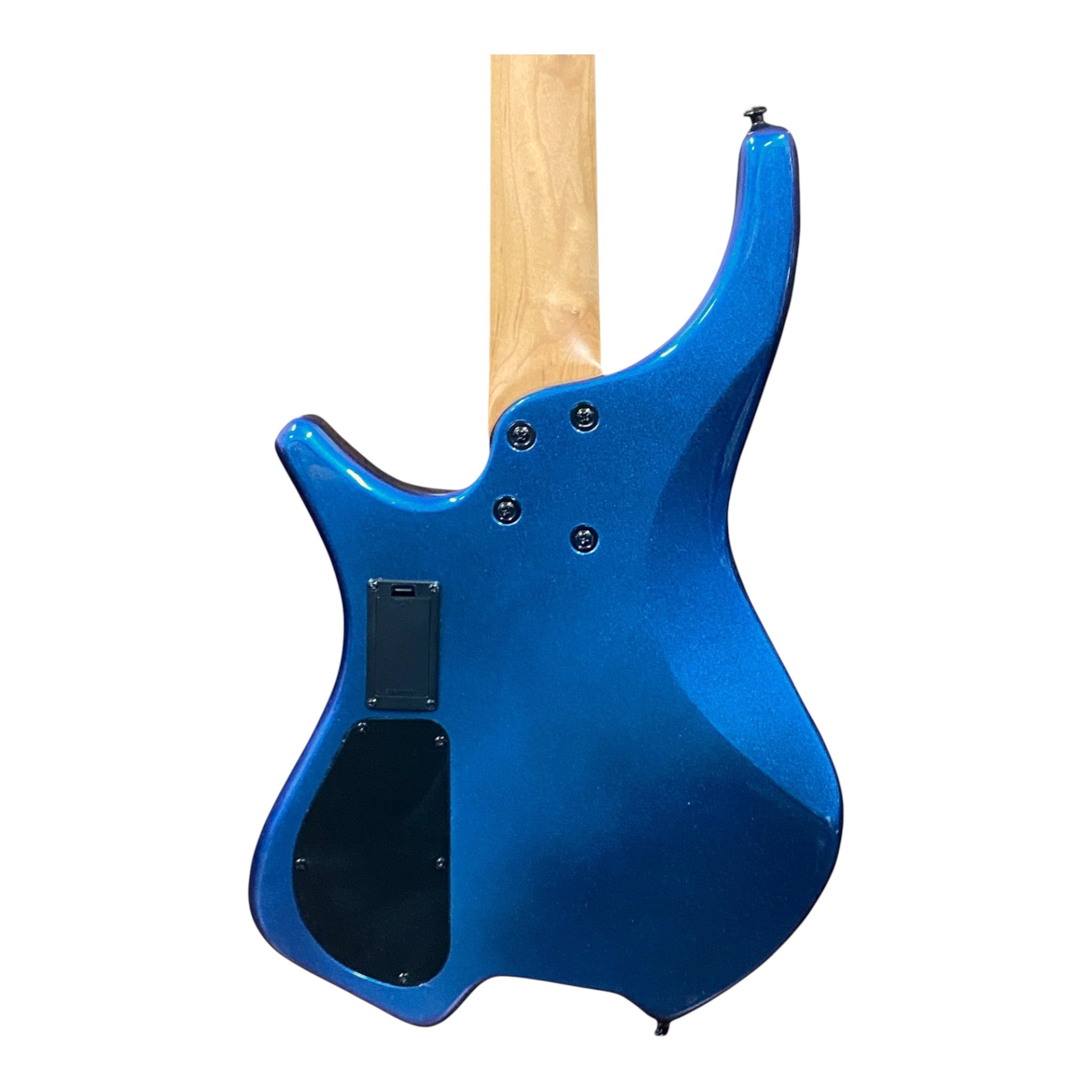 Haze HB4BLP Aurora Series Headless Electric Bass – 24-Fret Roasted Maple Neck, Blue-Purple Chameleon Finish, & Active BJ-80 Pickups