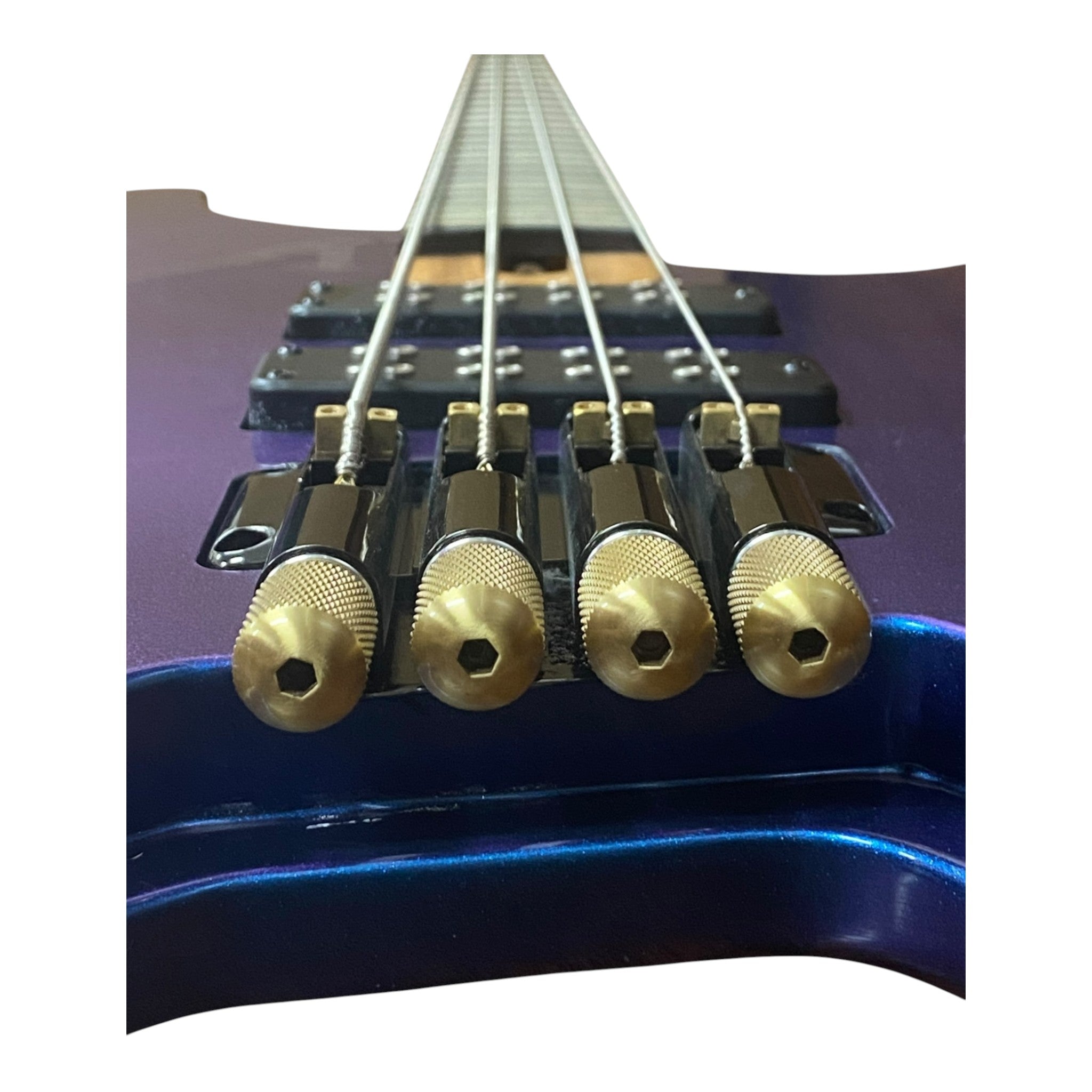 Haze HB4BLP Aurora Series Headless Electric Bass – 24-Fret Roasted Maple Neck, Blue-Purple Chameleon Finish, & Active BJ-80 Pickups