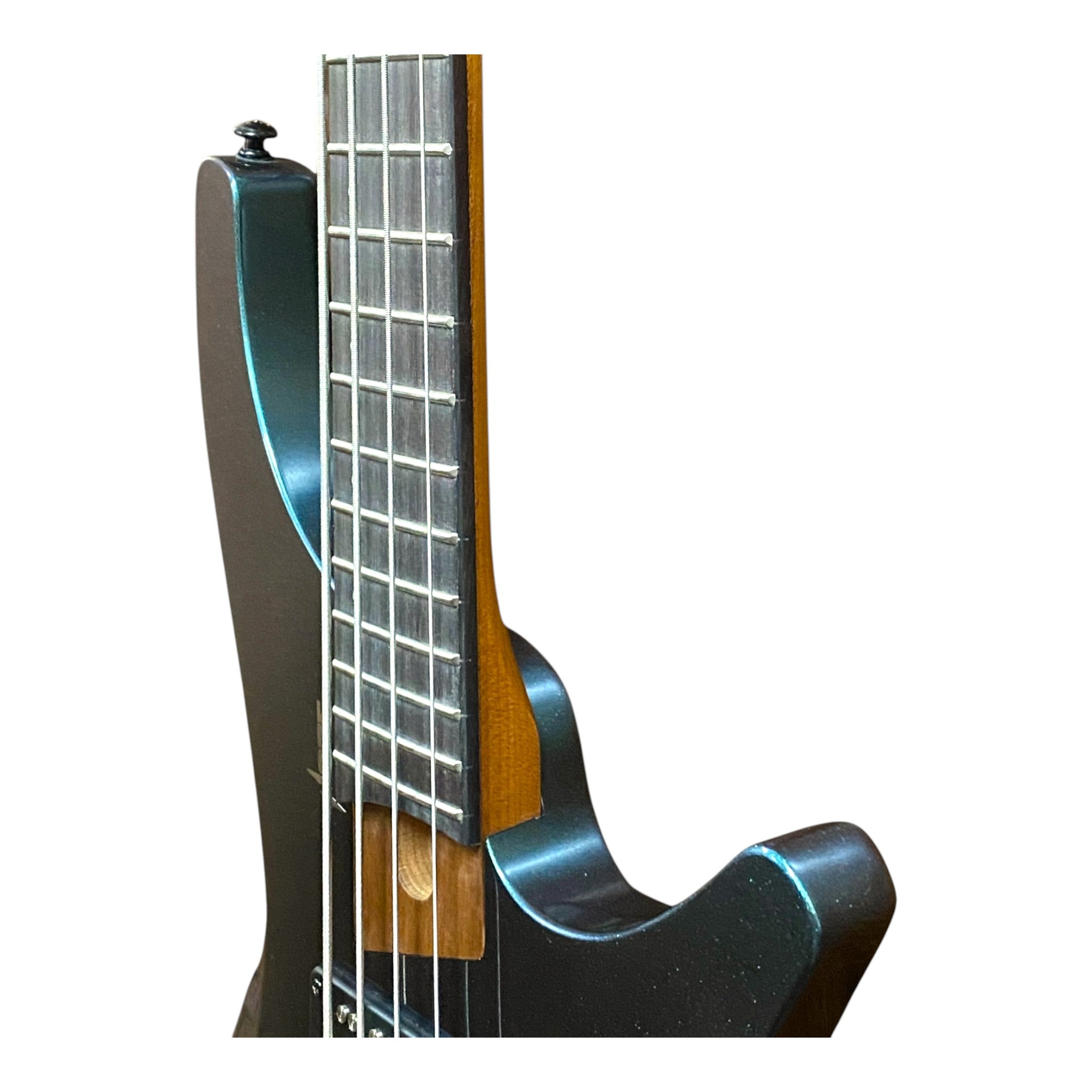 Haze HB4GNP Aurora Series Headless Electric Bass – 24-Fret Roasted Maple Neck, Green-Purple Chameleon Finish, & Active BJ-80 Pickups