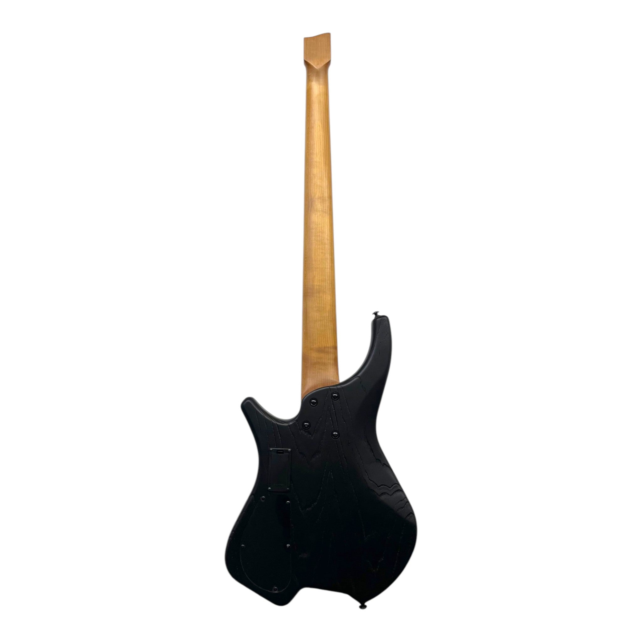 Haze HB5 “Ashbound” Headless 5-String Electric Bass – Active BJ-80 Pickups – Woodgrain Black – HB5BK