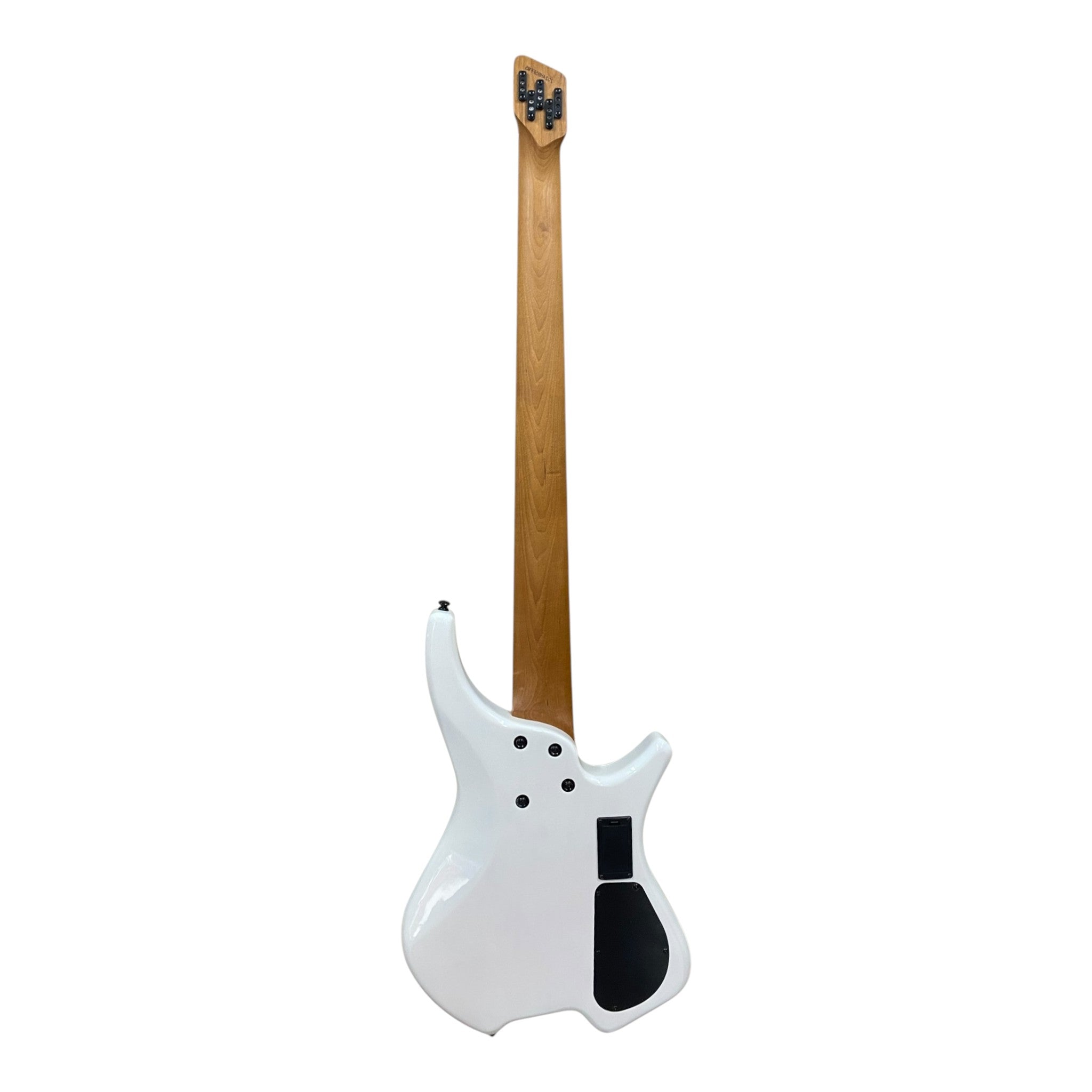 Pre-Order – ETA Late October 2026 | Haze HB5FFMSLH Voyager Series Left-Handed Headless Fanned-Fret 5-String Electric Bass – Roasted Maple Neck, White Sunburst, Active BJ-80 Pickups