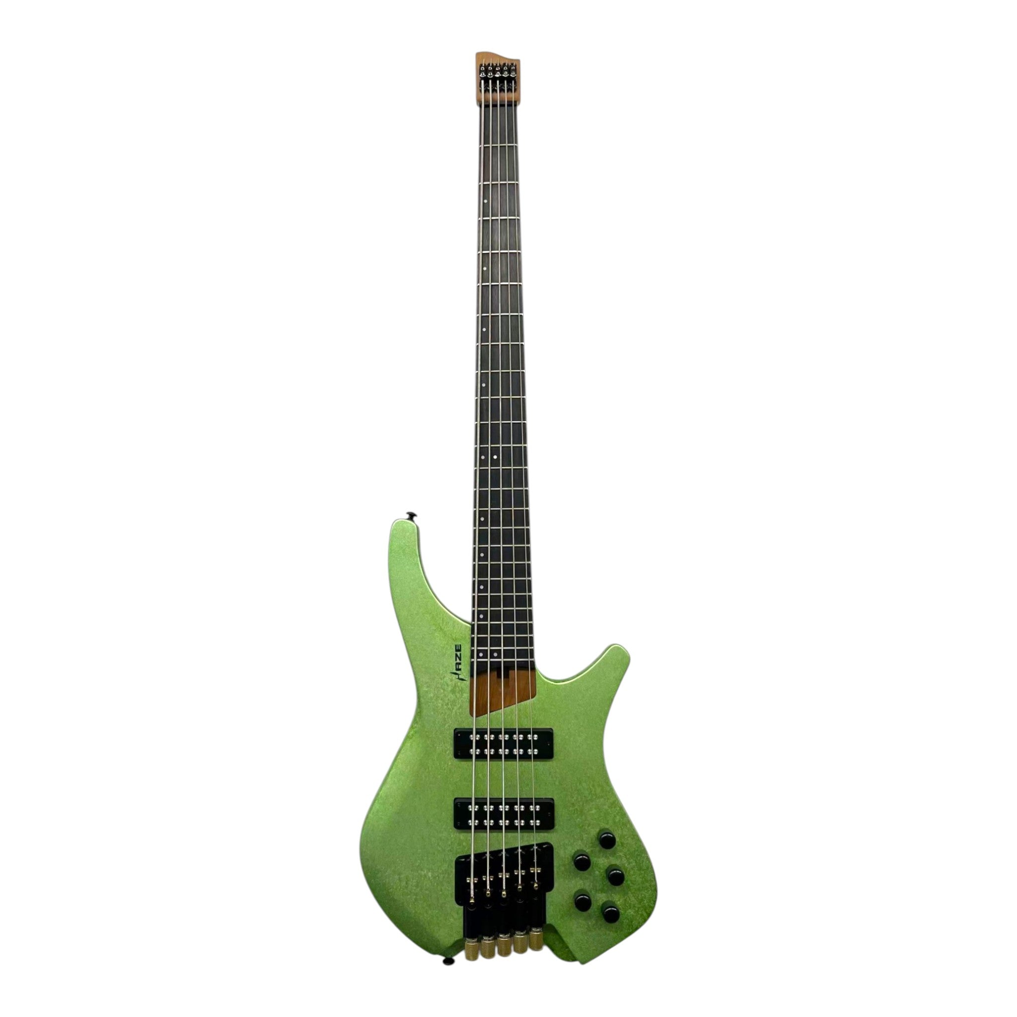 Haze HB5 “Emerald” Headless 5-String Electric Bass – Active BJ-80 Pickups – Snowflake Green – HB5SG