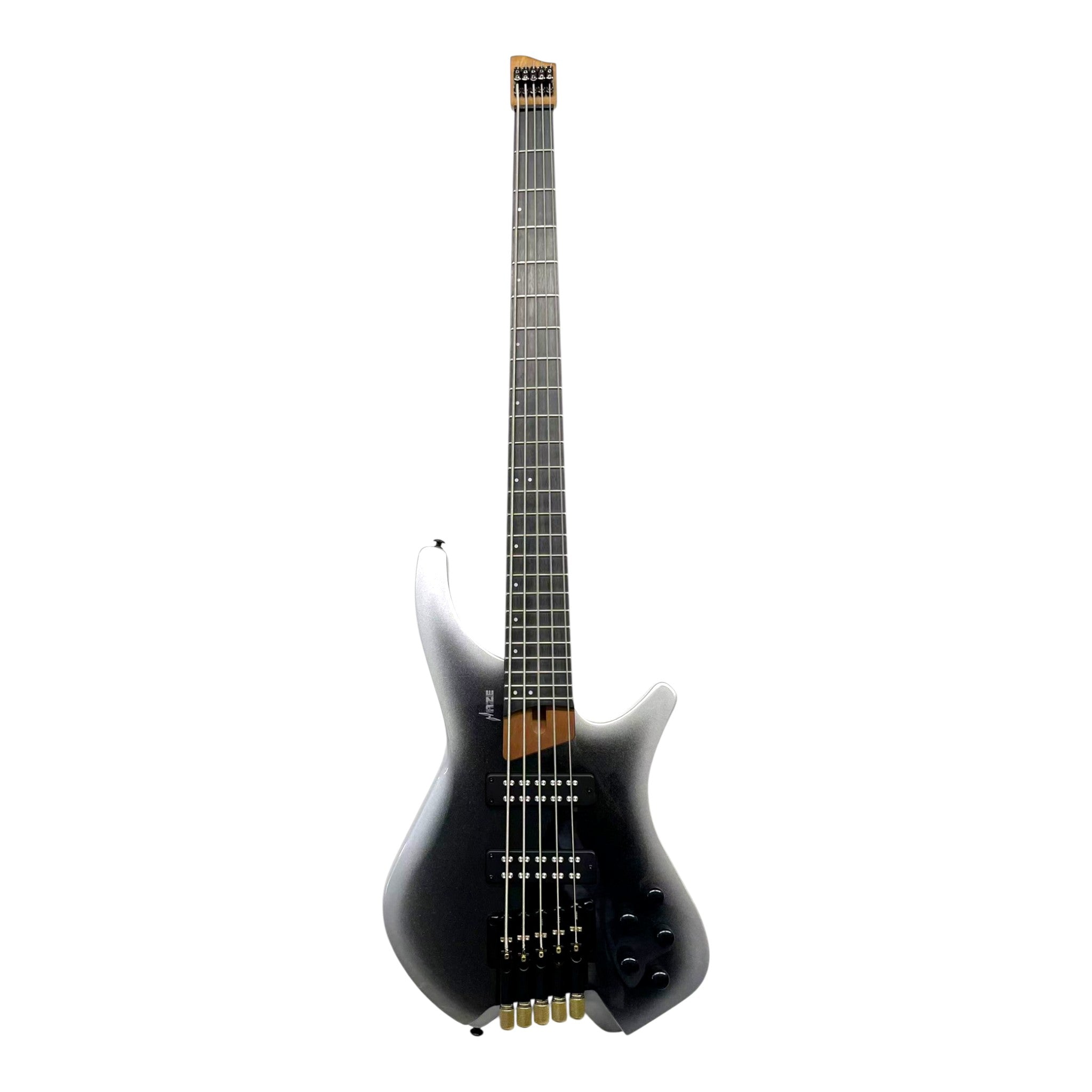 Haze HB5 “Silverstorm” Headless 5-String Electric Bass – Active BJ-80 Pickups – Metallic Silverburst – HB5SI