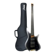 Haze HB5 “Silverstorm” Headless 5-String Electric Bass – Active BJ-80 Pickups – Metallic Silverburst – HB5SI