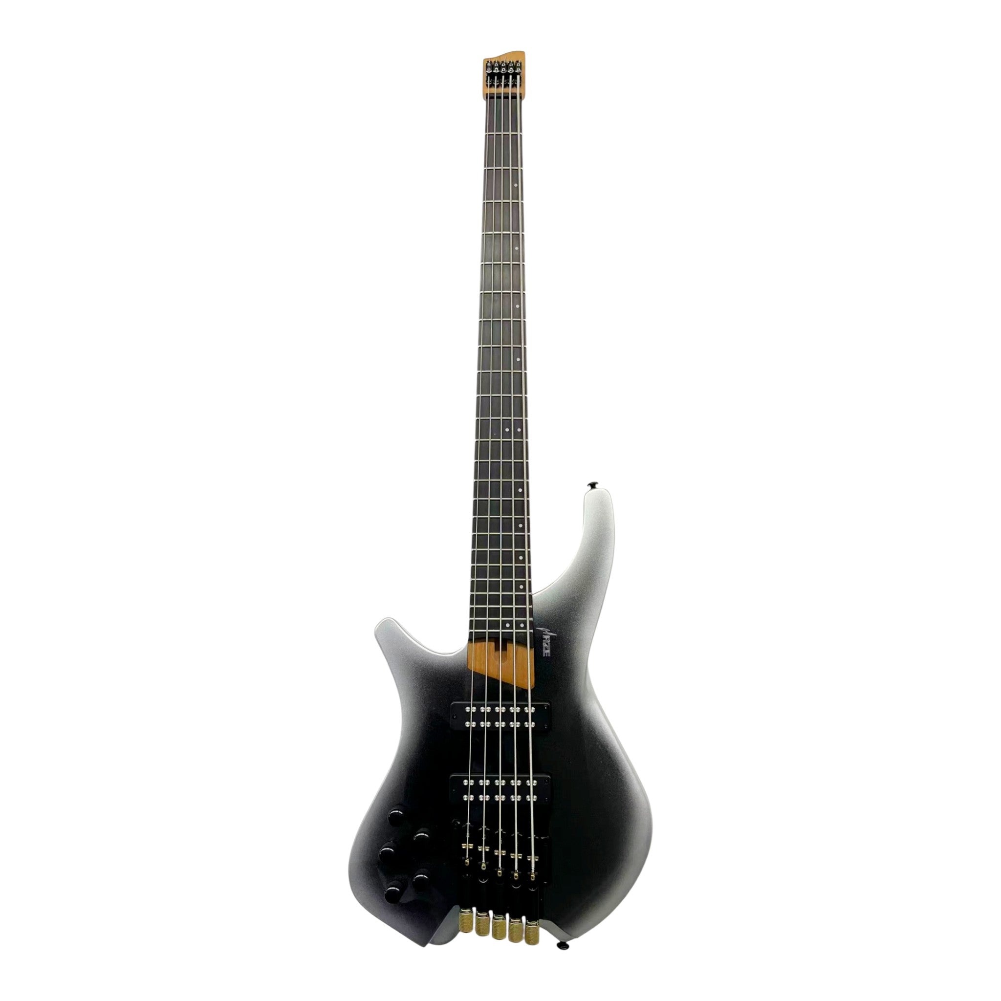 Haze HB5 “Silverstorm” Left-Handed Headless 5-String Electric Bass – Active BJ-80 Pickups – Metallic Silverburst – HB5SILH