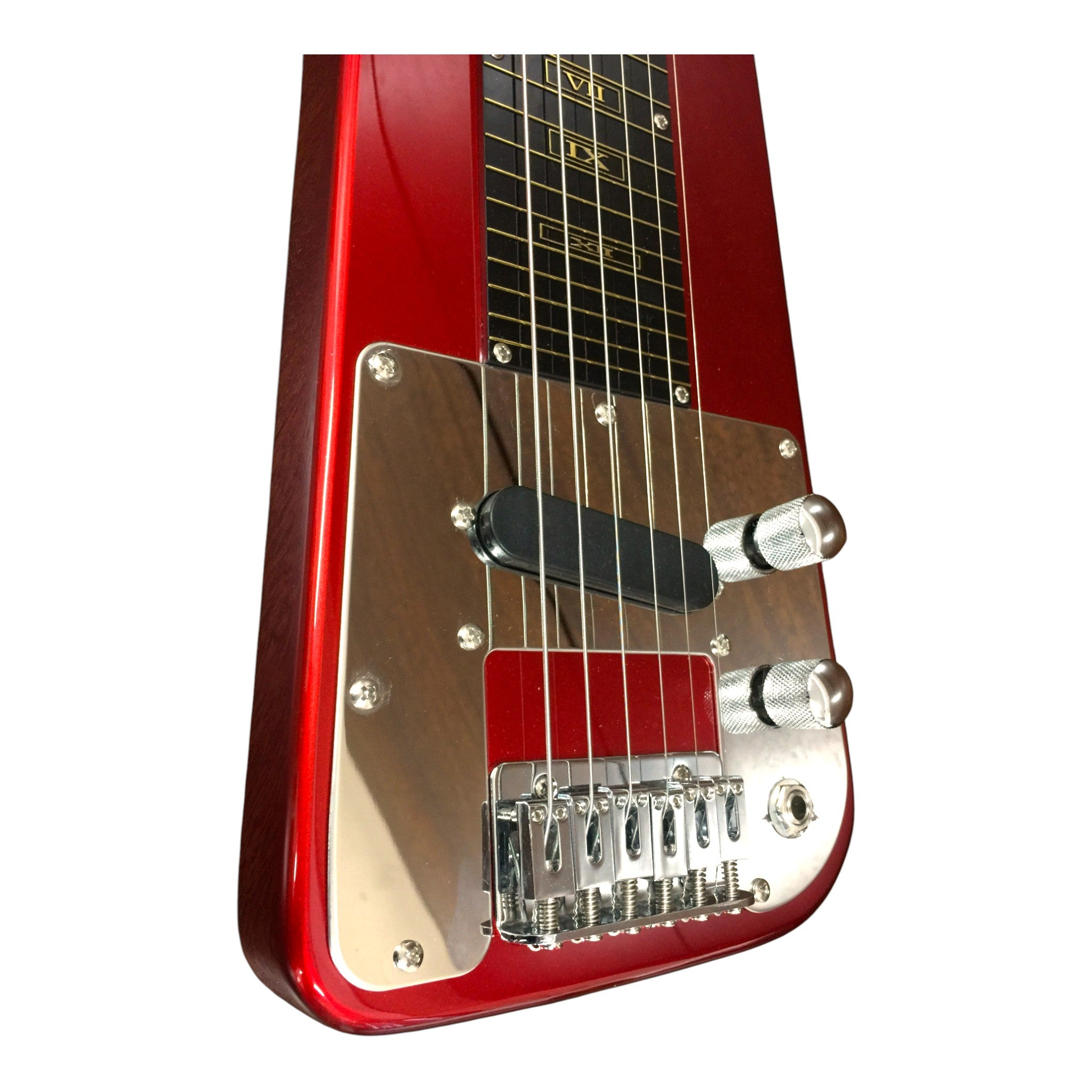 Haze HSLT1930 Metallic Red Lap Steel Electric Guitar + 10W Amp. (Optional)