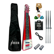 Haze HSLT1930 Metallic Red Lap Steel Electric Guitar + 10W Amp. (Optional)