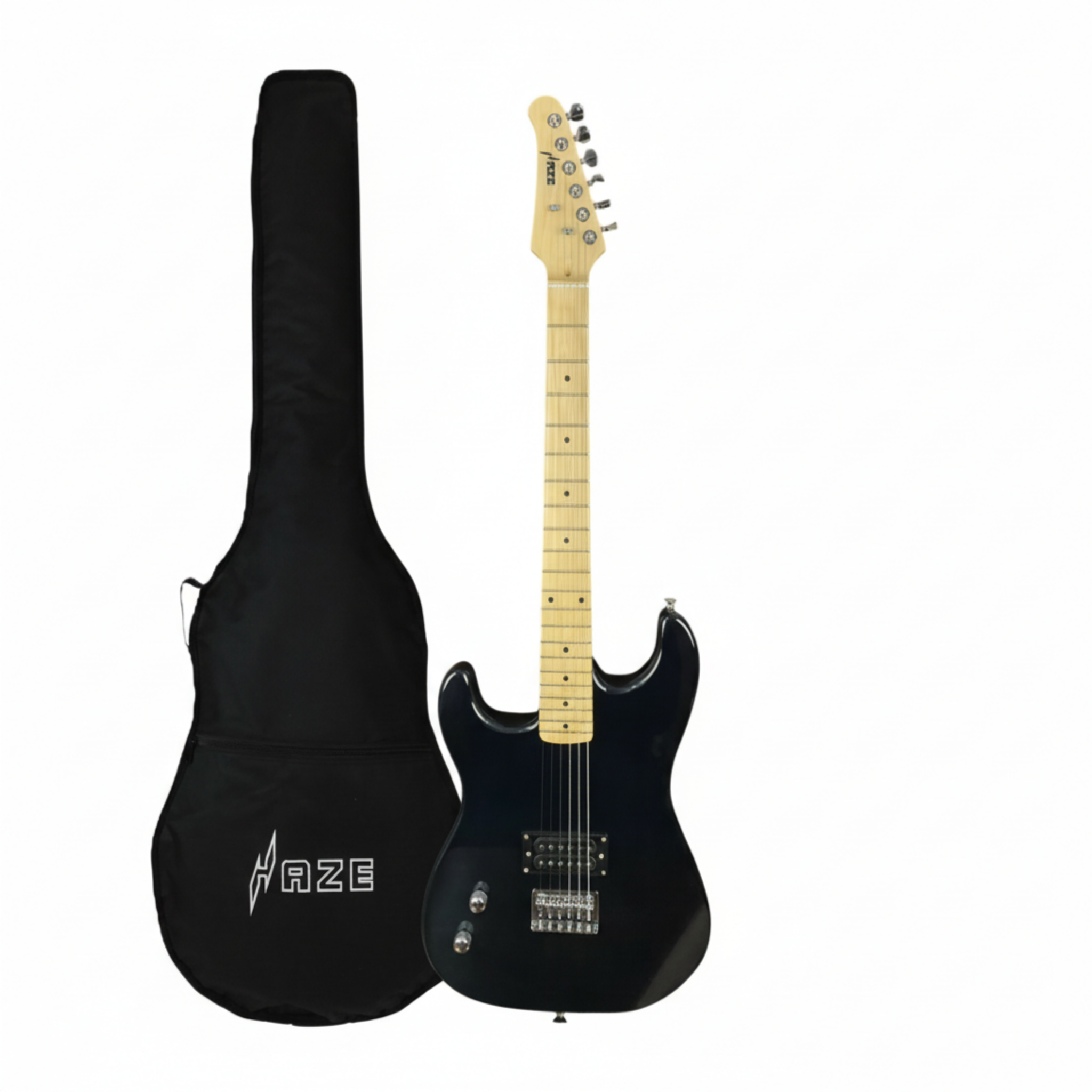 Haze HST01 "Asteroid" Black Left-Handed 4/4 Size Student Electric Guitar + 10W Amp (Optional)