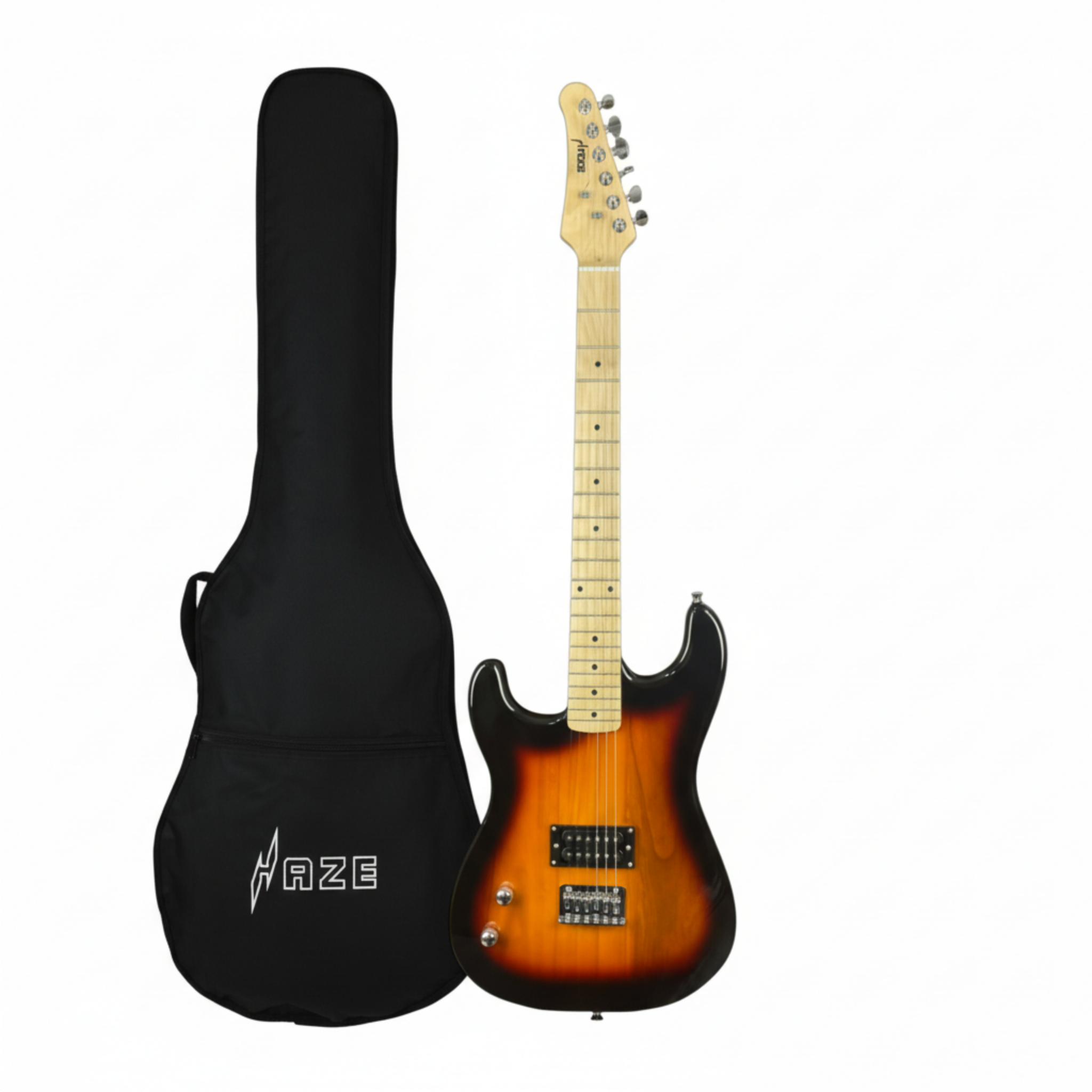 Haze HST01 "Inferno" Sunburst Left-Handed 3/4 Size Student Electric Guitar w/ Accessories & 10w Amp (Optional)