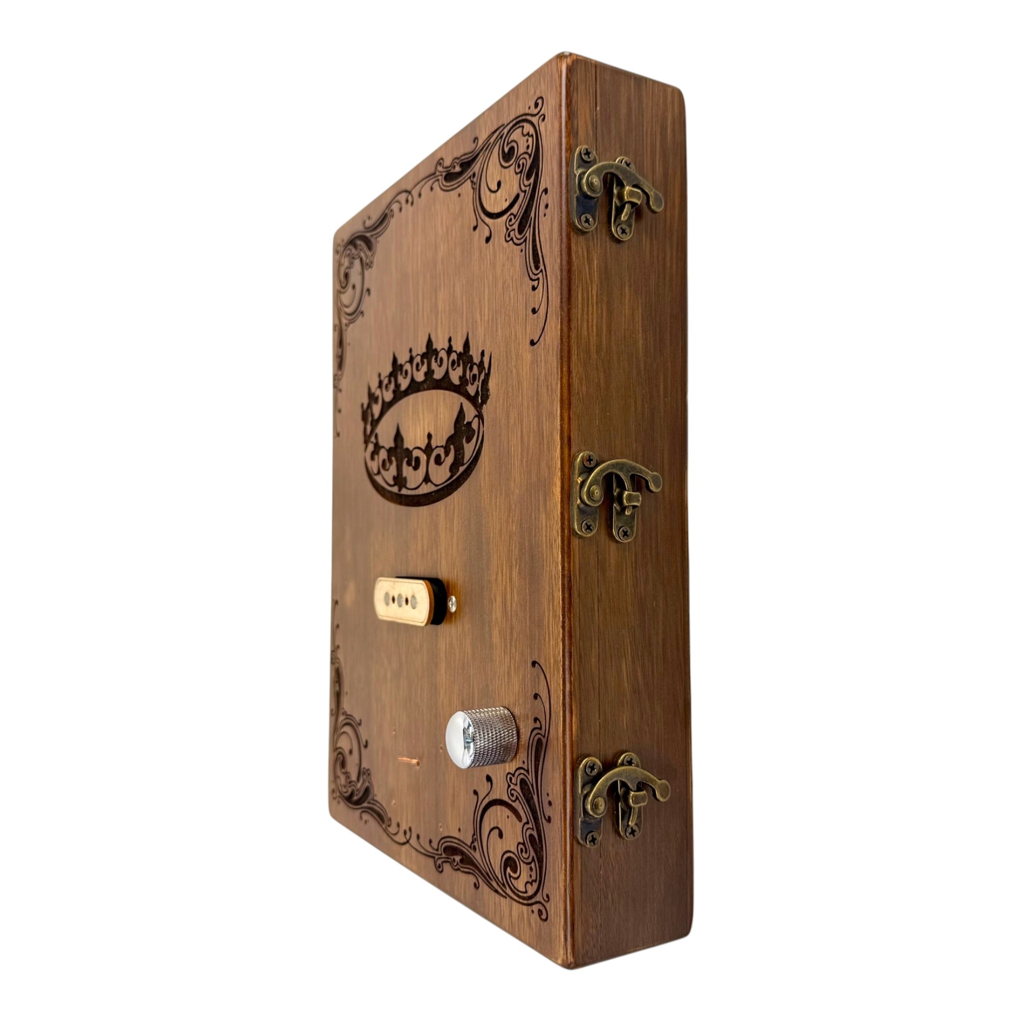Haze "Royal" Mahogany Body 3-String Electric Cigar Box Guitar Complete DIY Kit - Passive Single Coil Pickup - HX58