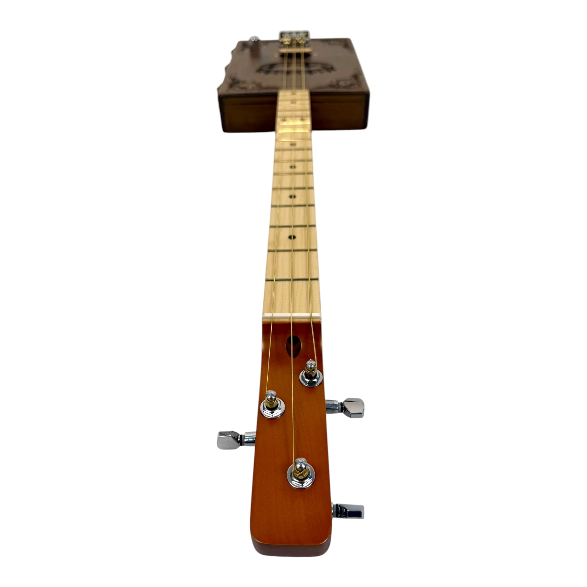 Haze "Royal" Mahogany Body 3-String Electric Cigar Box Guitar Complete DIY Kit - Passive Single Coil Pickup - HX58