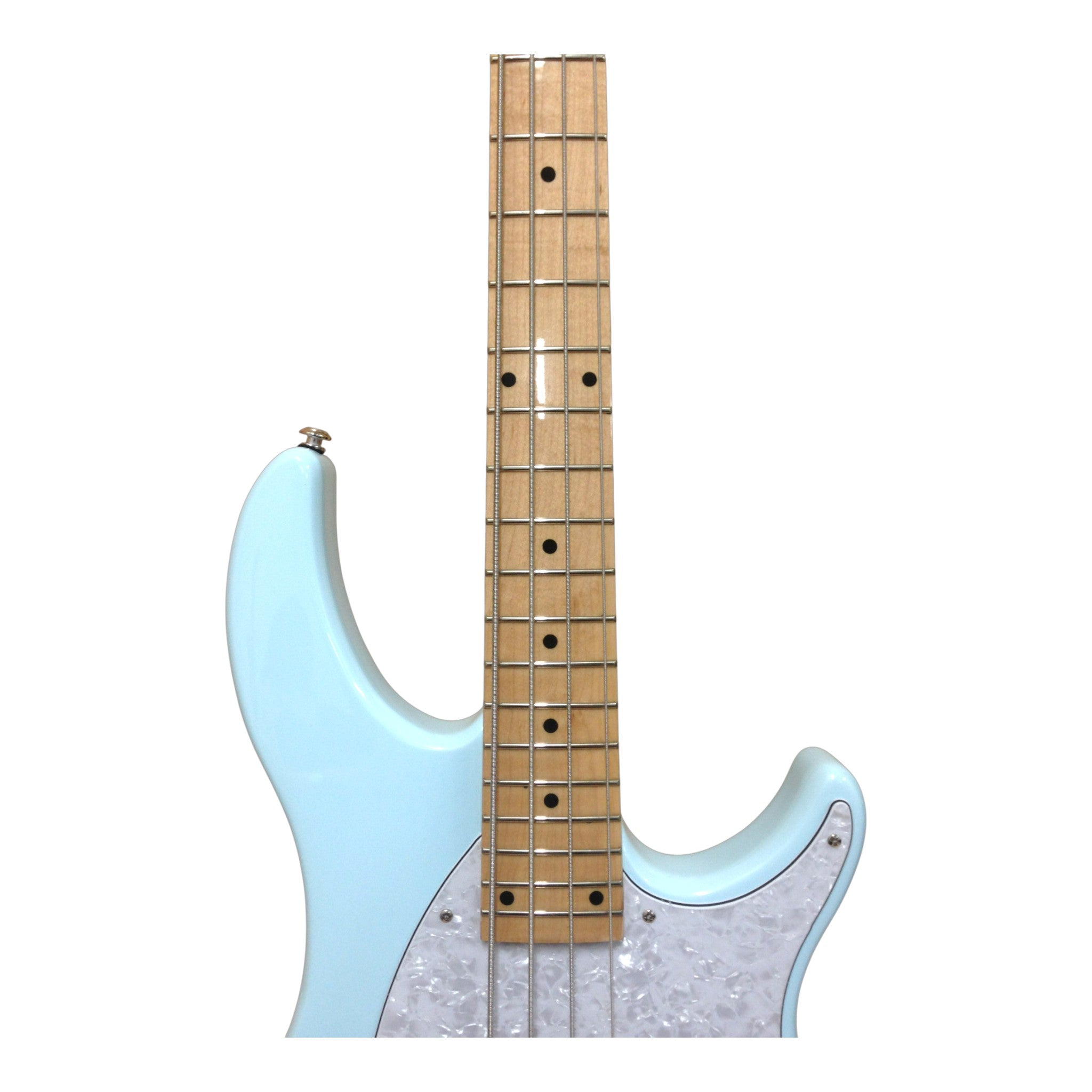 Haze Single-Coil Solid White Poplar Hybrid Electric Bass Guitar - Blue HYBRID4PJ