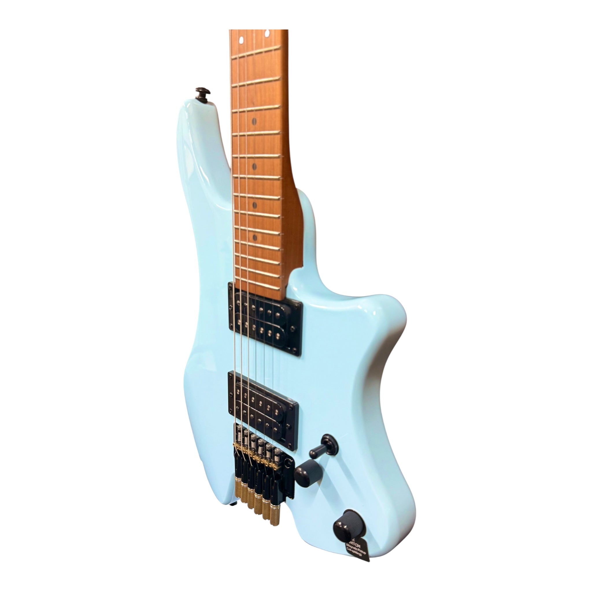 Haze HL1A Light Blue Headless Electric Guitar with Split Coil