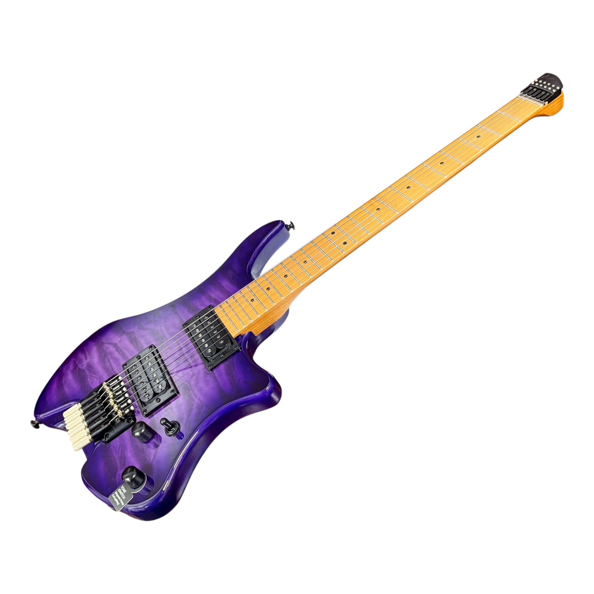 Haze HL1A Deep Purple Headless Electric Guitar with Split Coil