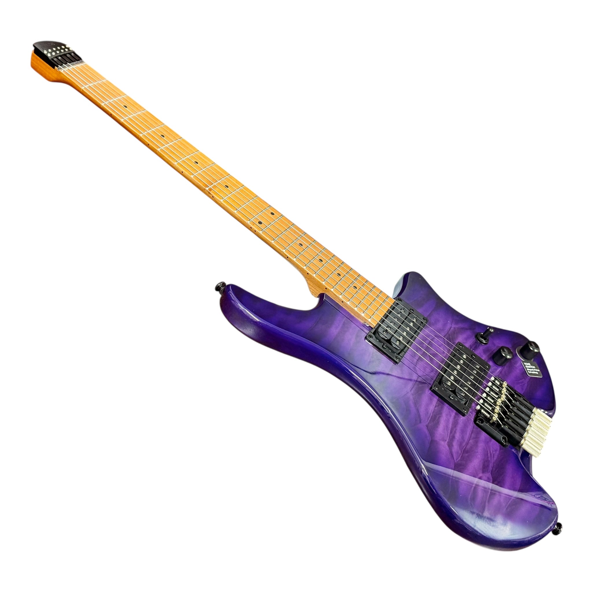 Haze HL1A Deep Purple Headless Electric Guitar with Split Coil